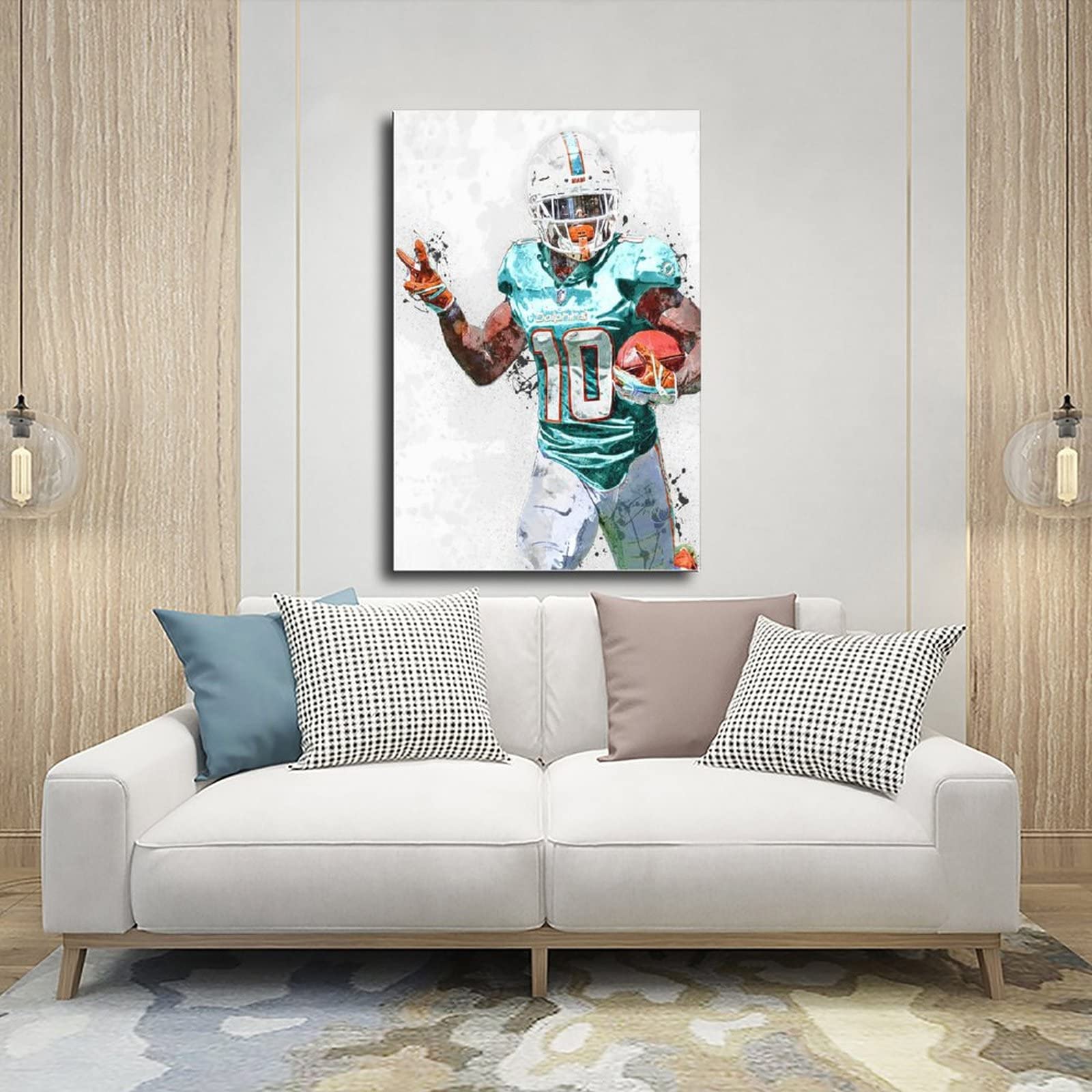 Tyreek Hill Poster Canvas Poster Wall Art Decor Print Picture Paintings For Living Room Bedroom Decoration Unframe: 12X18Inch(30