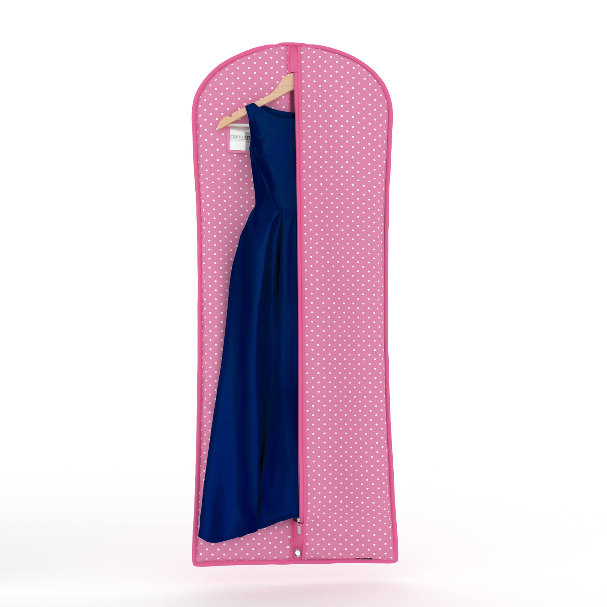 Hangerworld 60'' Dress Bag, Breathable Garment Bags For Storage Hanging Clothes - Dresses, Dance Costume And Suit Cover (1, Polk