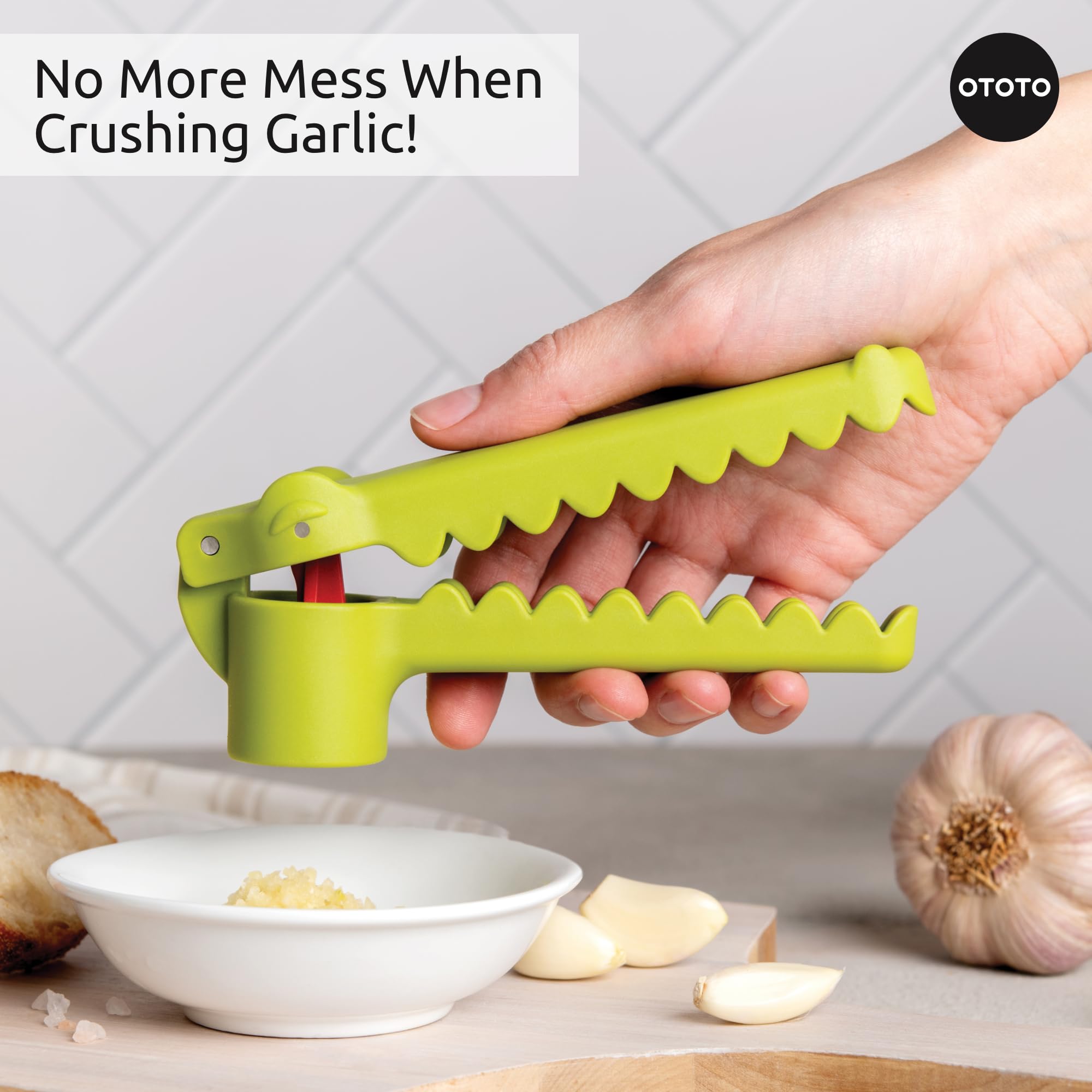 New!!! Garligator Garlic Press By Ototo - Garlic Mincer Tool - Funny Gifts - Alligator Garlic Press - Garlic Crusher Press With