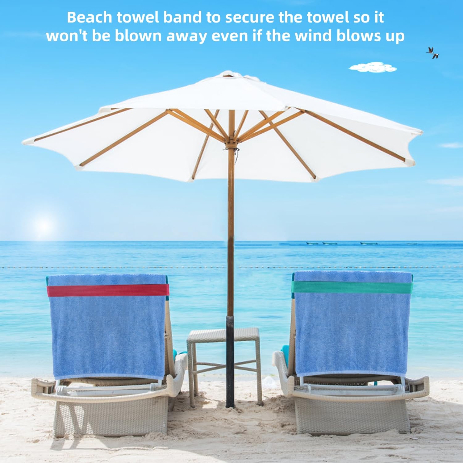 Beach Towel Bands (4 Pack), Beach Chair, Pool Chairs & Cruise Ship Essentials, The Better Towel Chair Clips Towel Holder Beach T