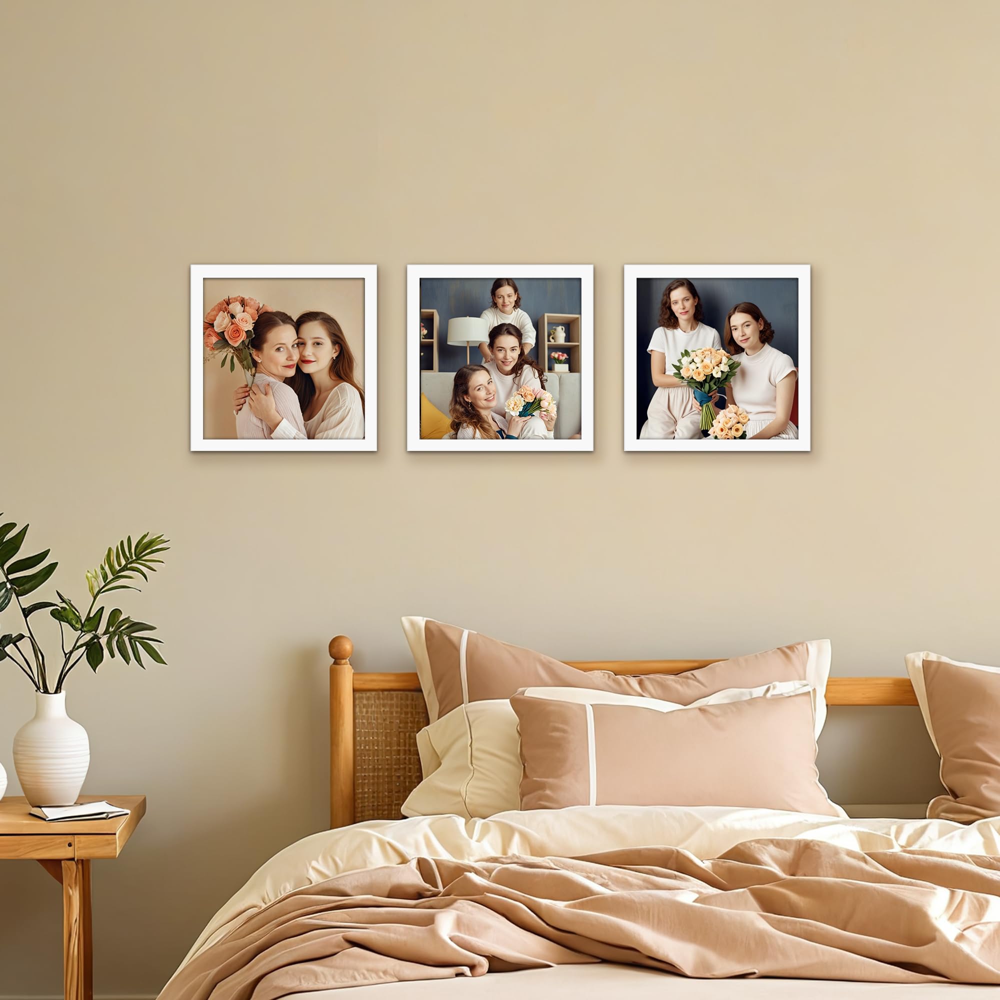 Giftgarden 6x6 Picture Frame White, 6 by 6 Thin Square Photo Frame for Gallery Wall Tabletop Display, Single