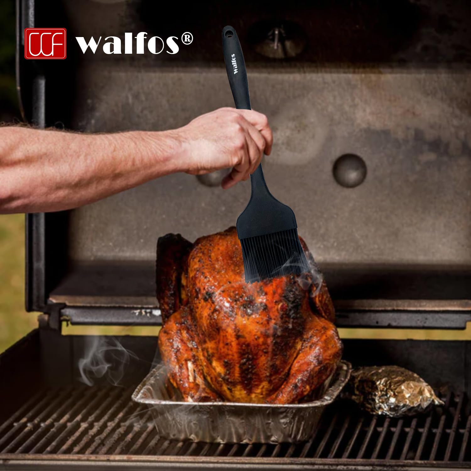 Walfos 3 Size Basting Brush  High Heat Resistant Silicone Pastry Brushes for Barbecue  Baking  Kitchen Cooking  Desserts- Strong Stainless Steel Core Technology