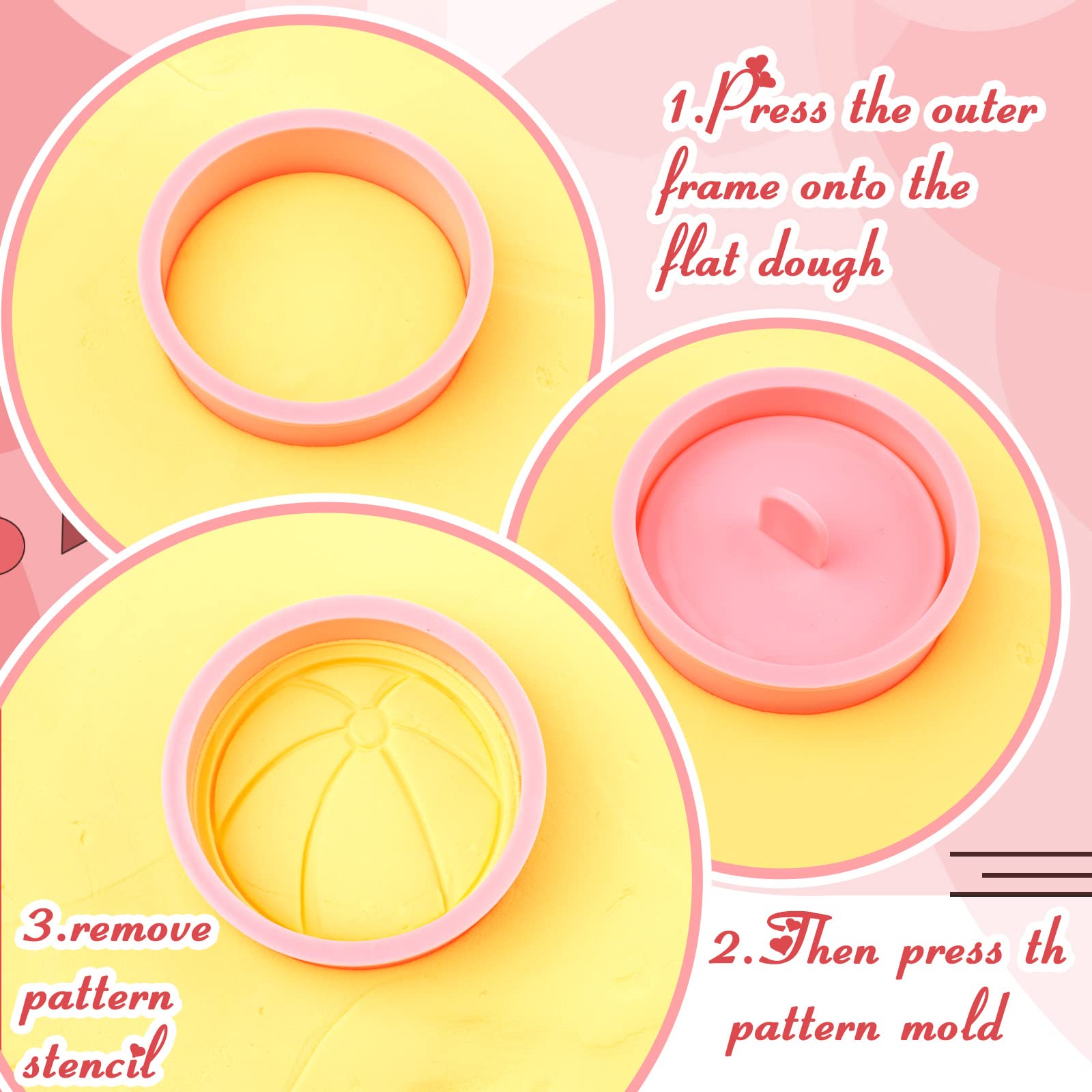 Jinei 16 Pcs Baby Shower Cookie Cutters Set - Pink Polypropylene Molds with Plunger Stamps for Baking and DIY Fondant 3D Desserts