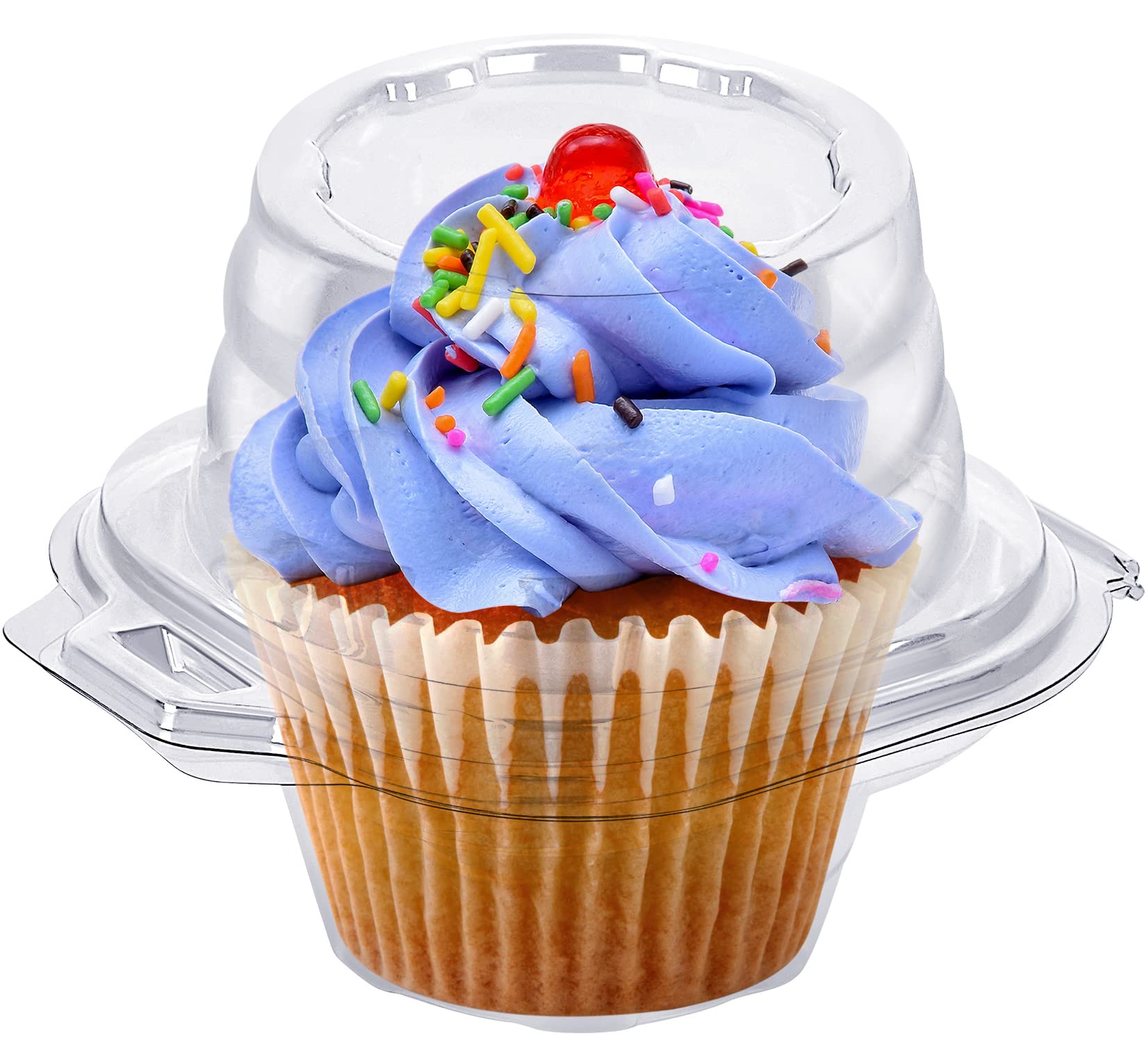 HIMETSUYA Cupcake Boxes Individual Cupcake Containers, 200 Packs Regular Single Cupcake Holder High Topping for Muffins, Thicker