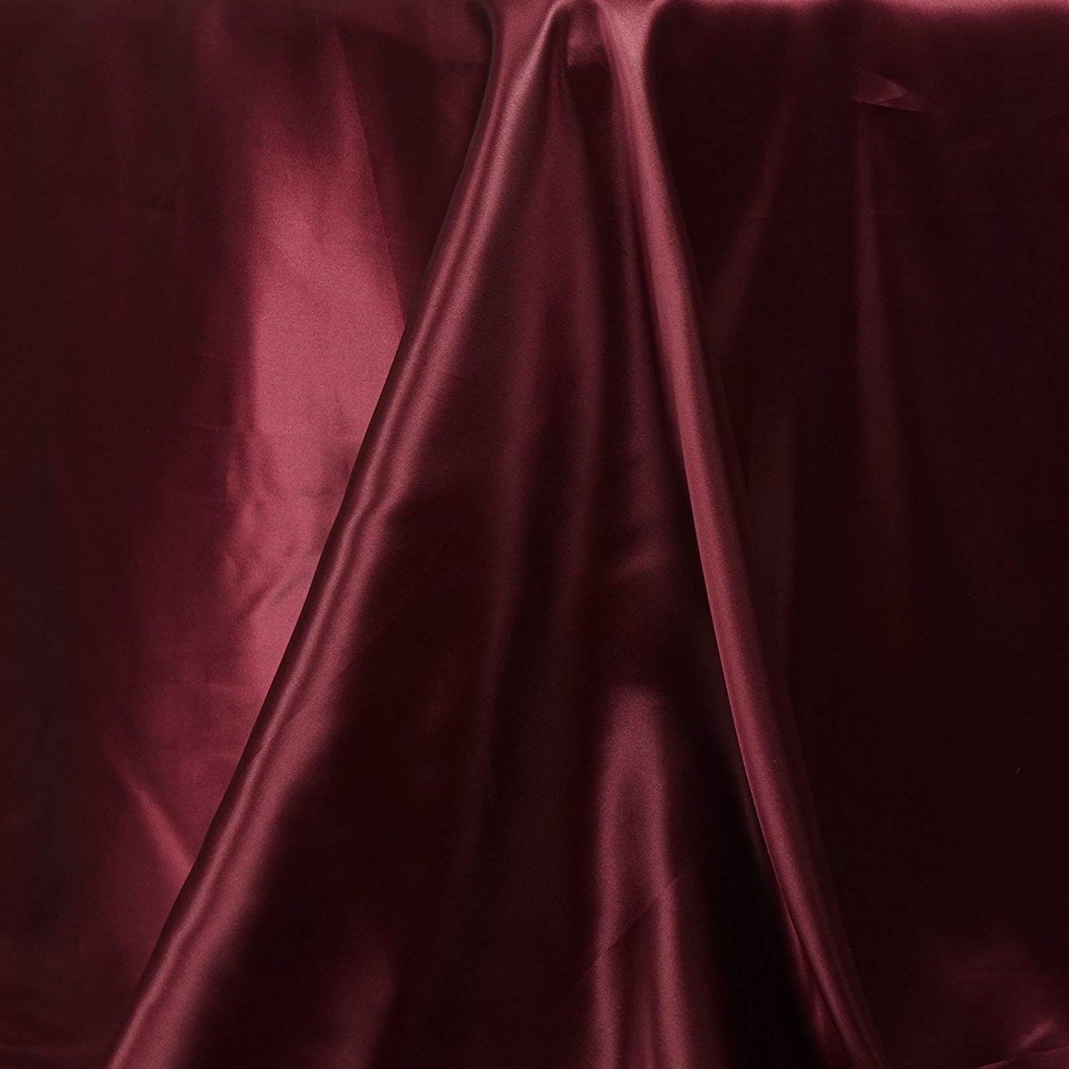 Balsacircle 90X156 Inch Burgundy Satin Rectangle Tablecloth Table Cover Linens For Wedding Table Cloth Reception Events Kitchen