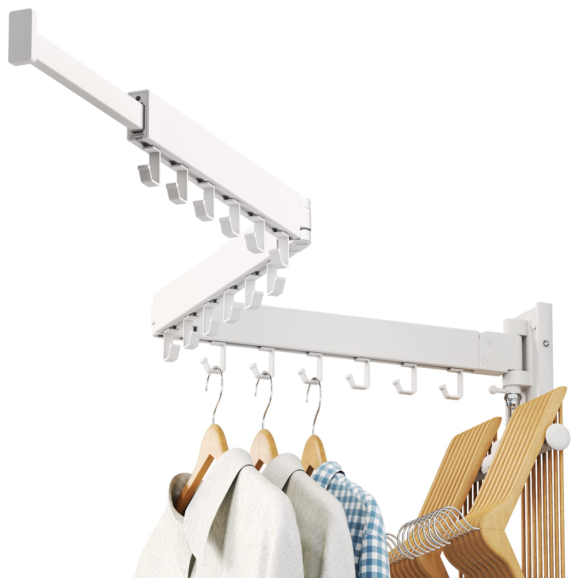 Lienahu Clothes Drying Rack,Laundry Drying Rack,Clothes Rack Wall Mount,Wall Mounted Laundry Rack Folding,Retractable Clothing R