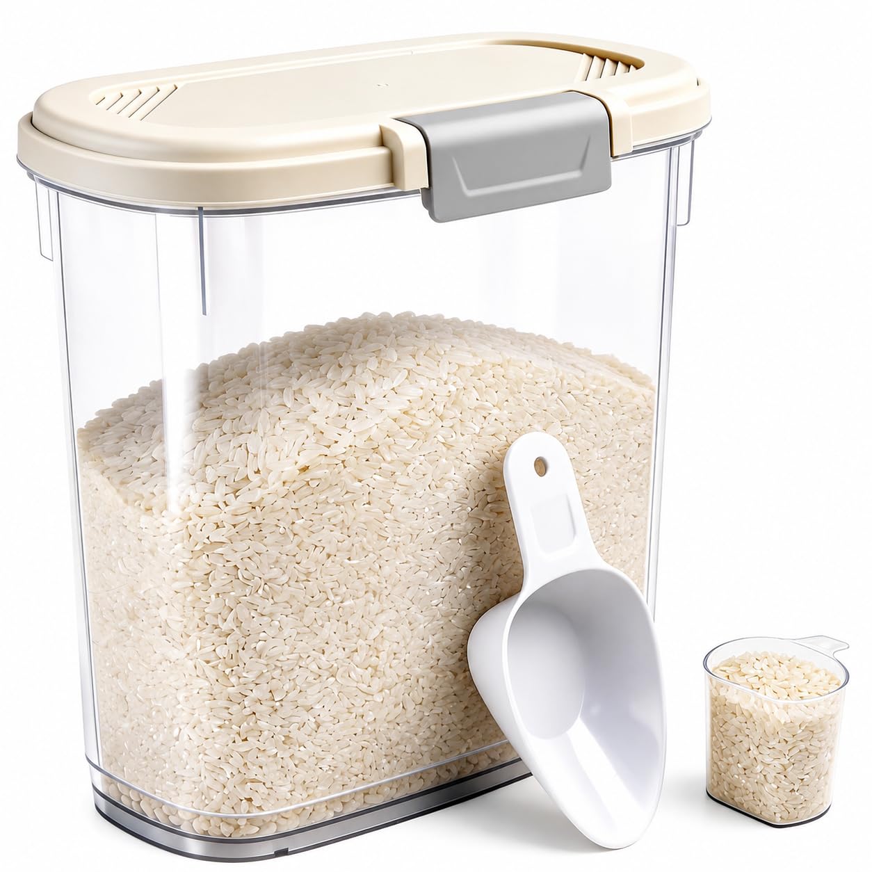 Large Rice Storage Container 1520 Lbs, Tall Flour Container Dry Food Bin