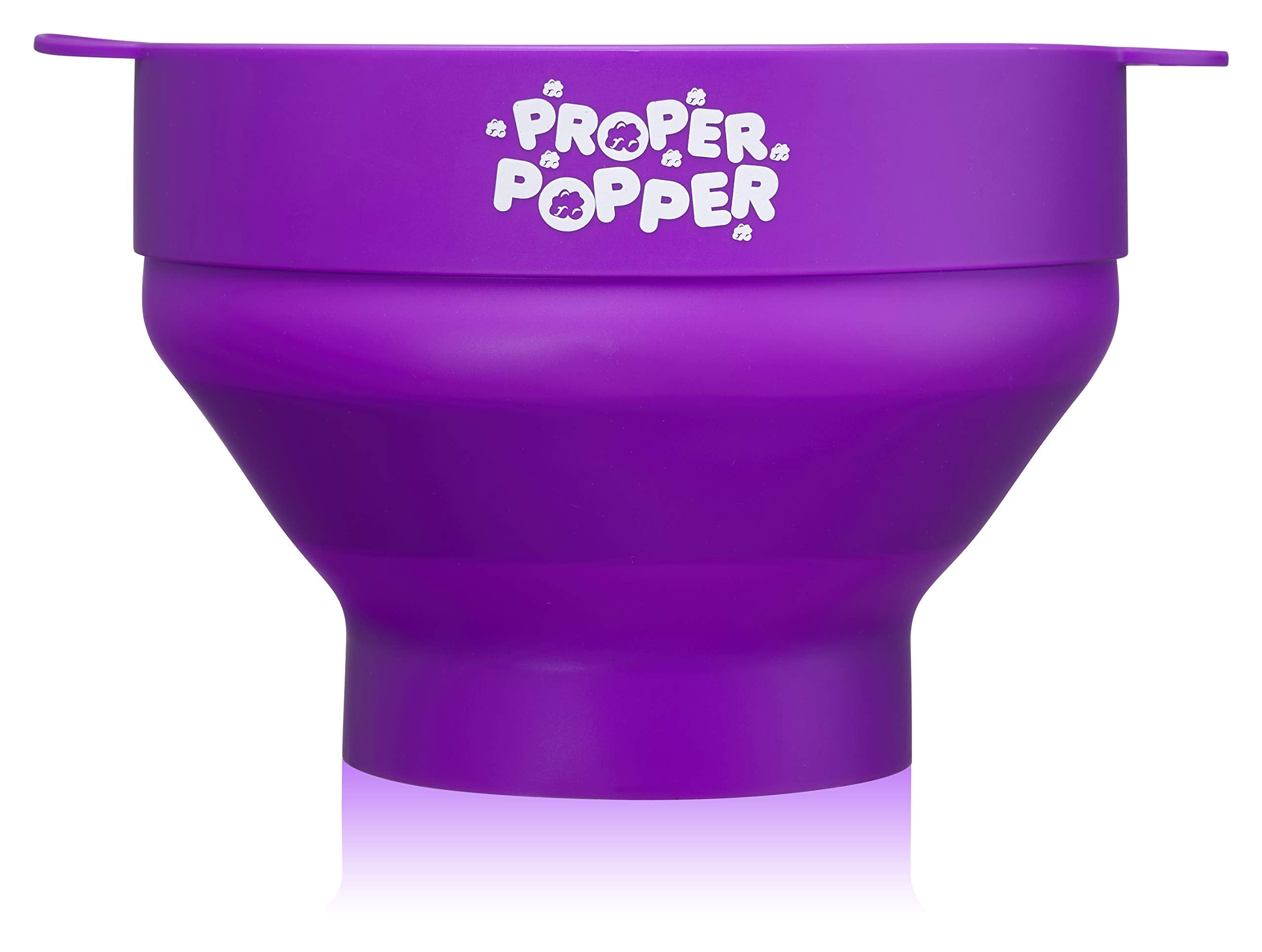 The Original Proper Popper Microwave Popcorn Popper, Silicone Popcorn Maker, Collapsible Bowl Bpa Free & Dishwasher Safe - (Purp