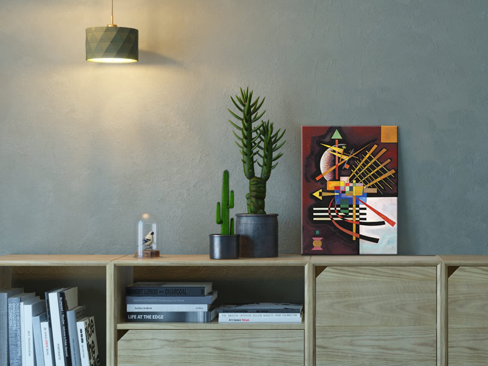 Wieco Art Canvas Prints Above And Left,1925 By Wassily Kandinsky Classic Art Reproductions Canvas Wall Art For Home Decoration