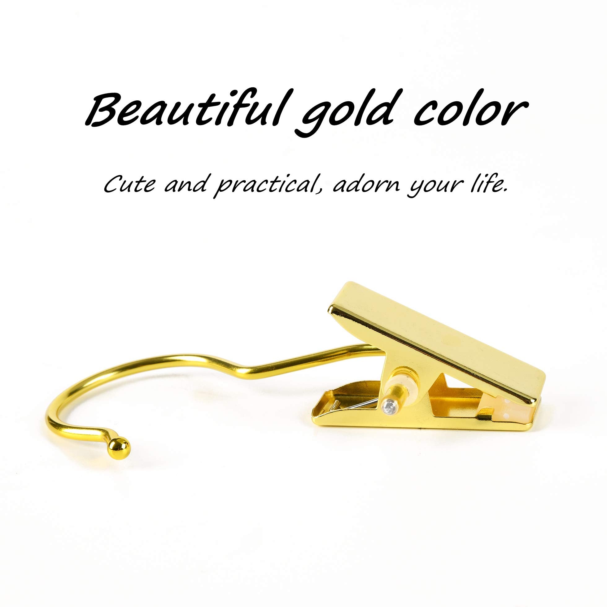 Amber Home 24 Pack Gold Boot Clips For Closet, Gold Boot Hangers With Hooks, Laundry Hooks, Clothes Pins, Portable Home Travel H