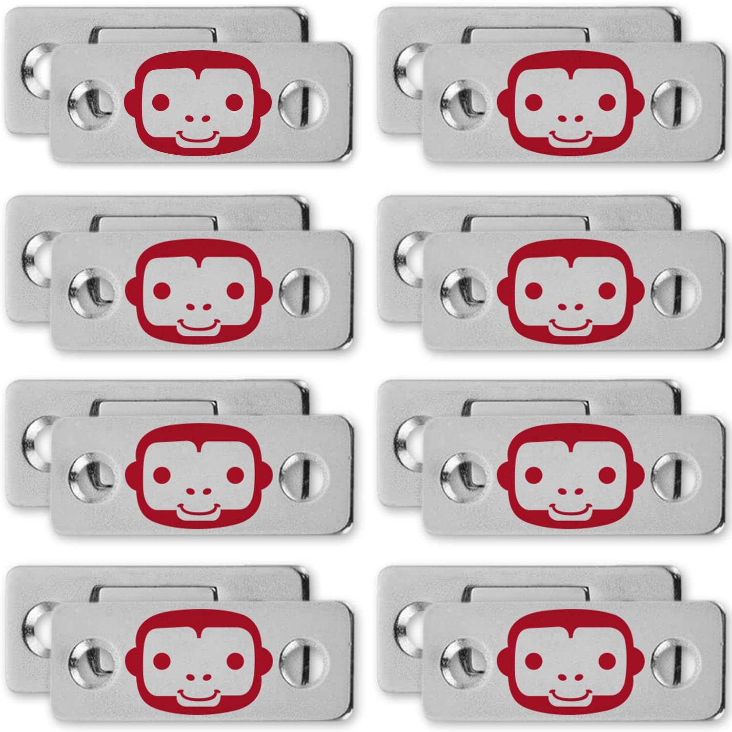 Ruby Monkey Magnets As-Seen-On-Tv, Ultra-Thin Magnetic Plates Keep It All Shut, Fast And Easy Installation, Just Peel & Stick, S