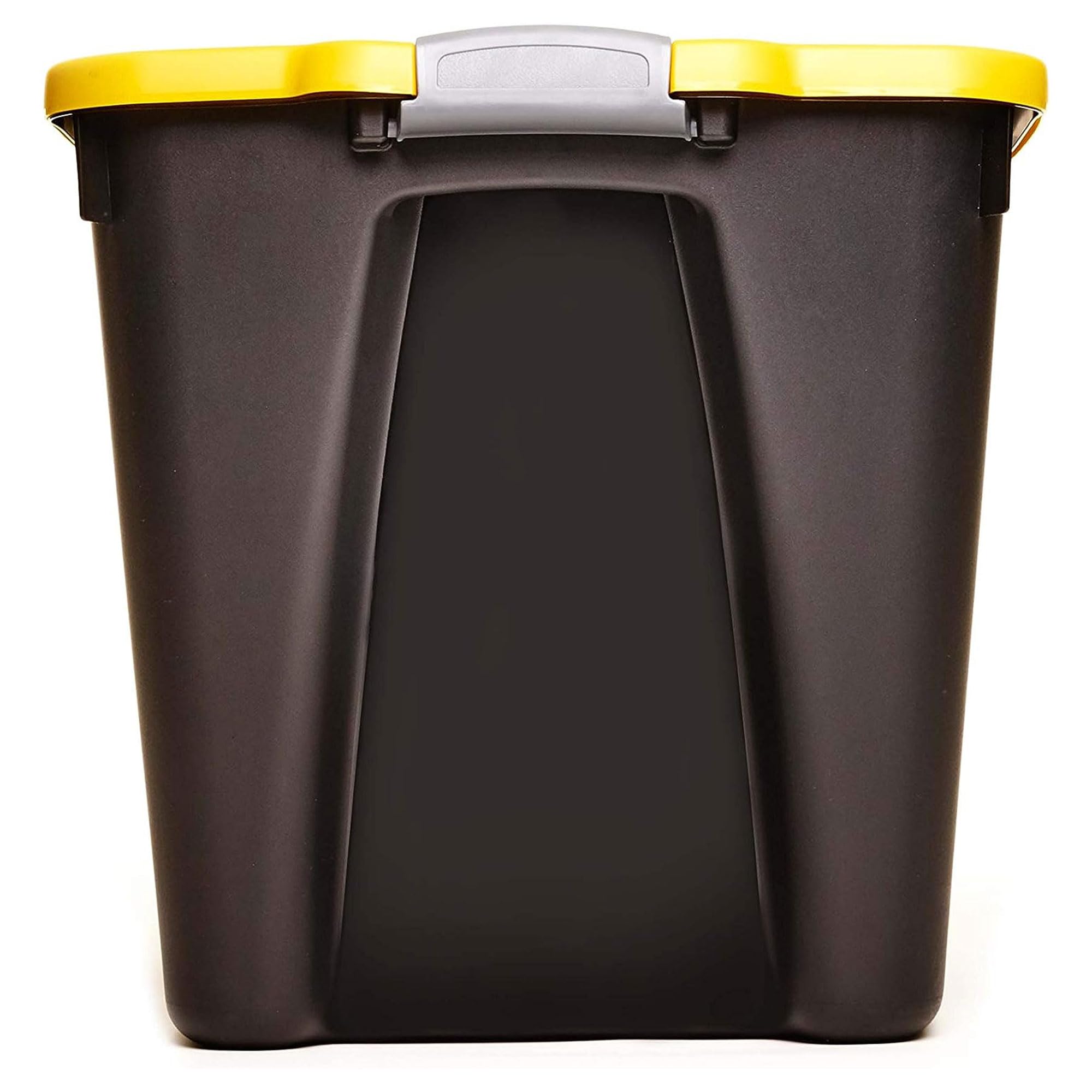Homz 22-Gallon Durabilt Plastic Stackable Home Office Garage Storage Organization Container Bin W/Latching Lid And Handles, Blac