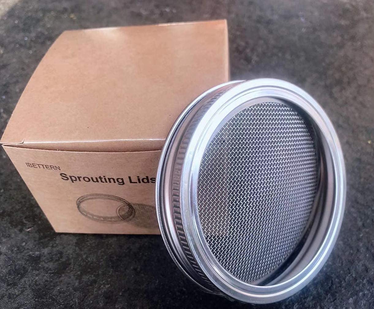 4 Pack Mason Jar Sprouting Lids Wide Mouth- Stainless Steel Sprouting Lids For Wide Mouth Mason Jars, Growing Bean, Broccoli, Se