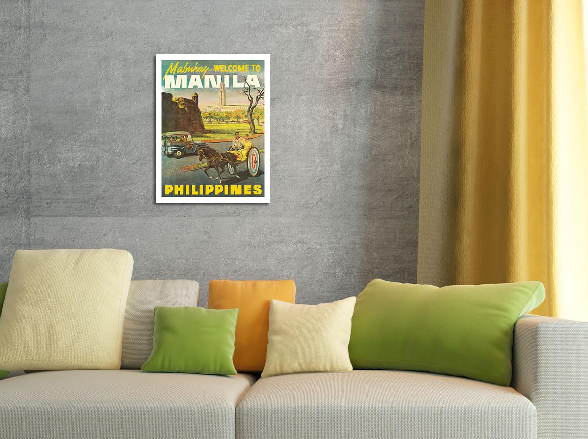 Manila Philippines - Mabuhay (Welcome) - Vintage Travel Poster C.1950S - Fine Art Matte Paper Print (Unframed) 30X44In