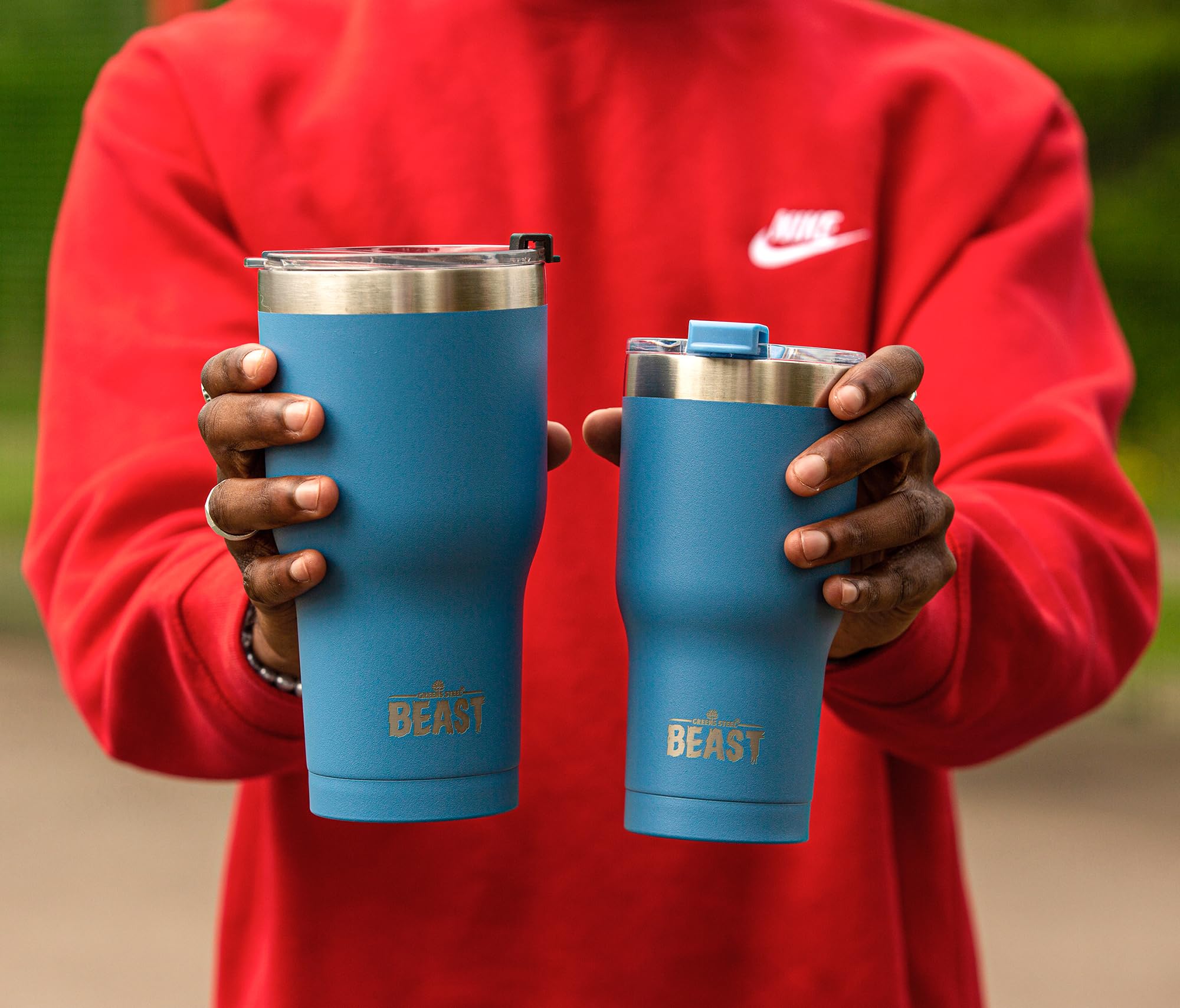 Beast 30 oz Tumbler Stainless Steel Vacuum Insulated Coffee Ice Cup Double Wall Travel Flask (Stormy Sky Blue)