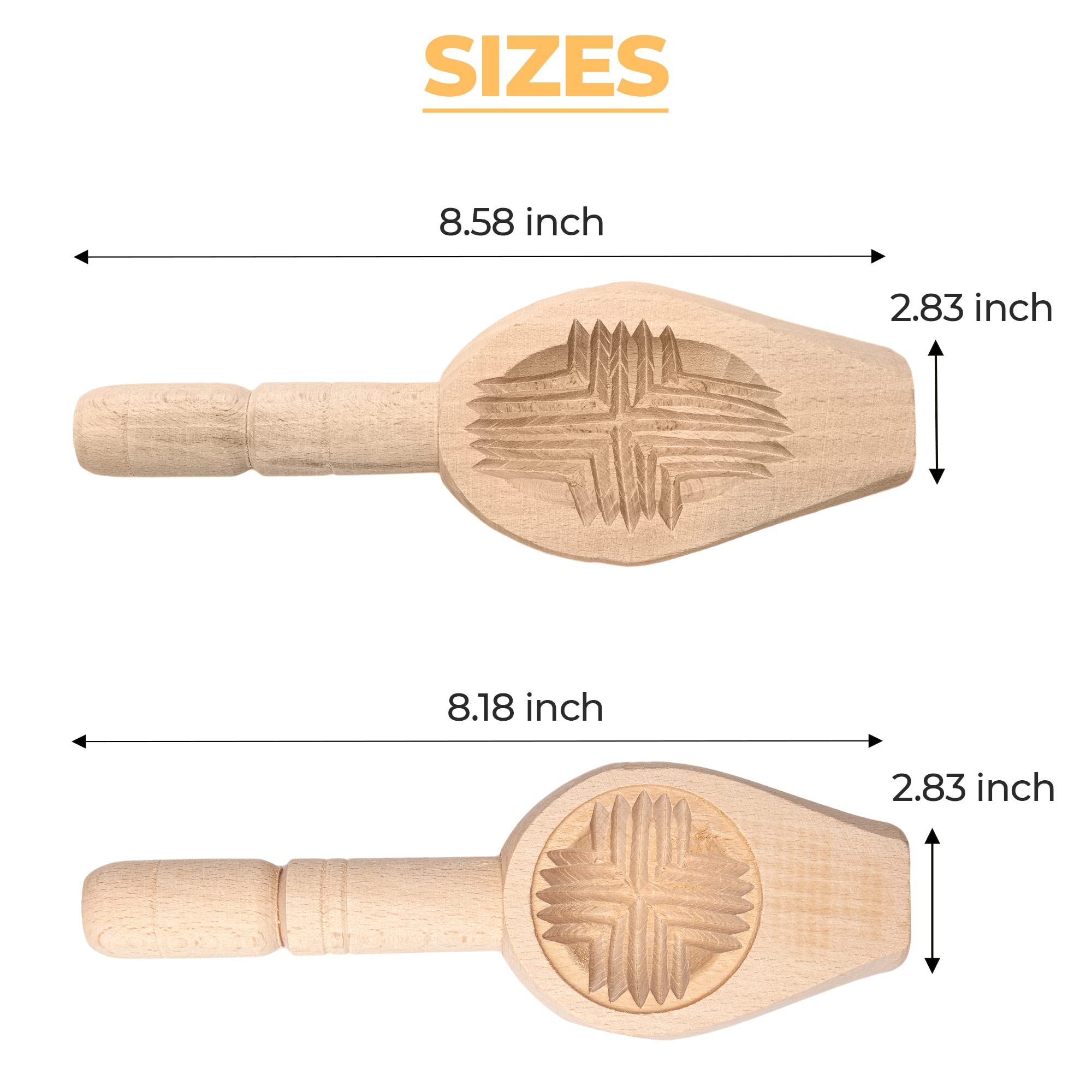 Onart Home - 4 Pack - Wooden Cookie Mold For Baking Carved Mould Press Mooncake Mold Baking Moon Pastry Maamoul Mold Cake Mold F