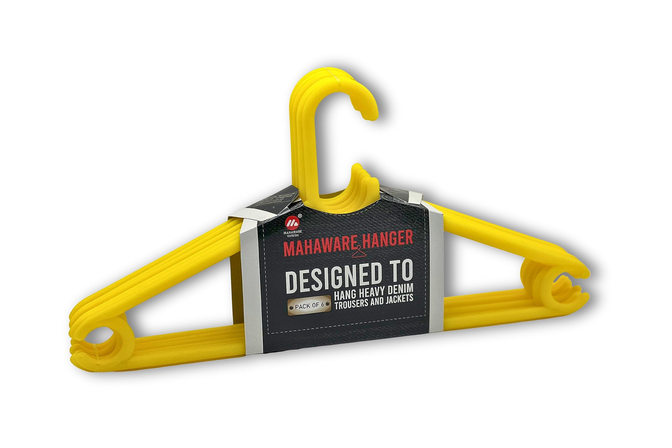 Mahaware Sturdy Polypropylene Hanger, Pack of 6, Yellow l Cloth Hanger l Dress Hangers l Hanger for Clothes Hanging