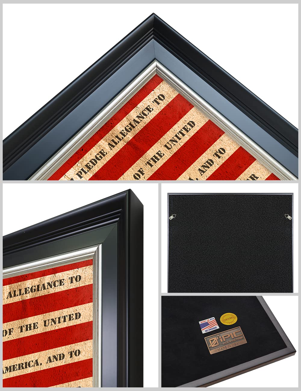 Ipic - American Flag, Personalized Ideal Gift Custom Framed Wall Art With Names And Date, Giclee Prints With Solid Wood Frame, U