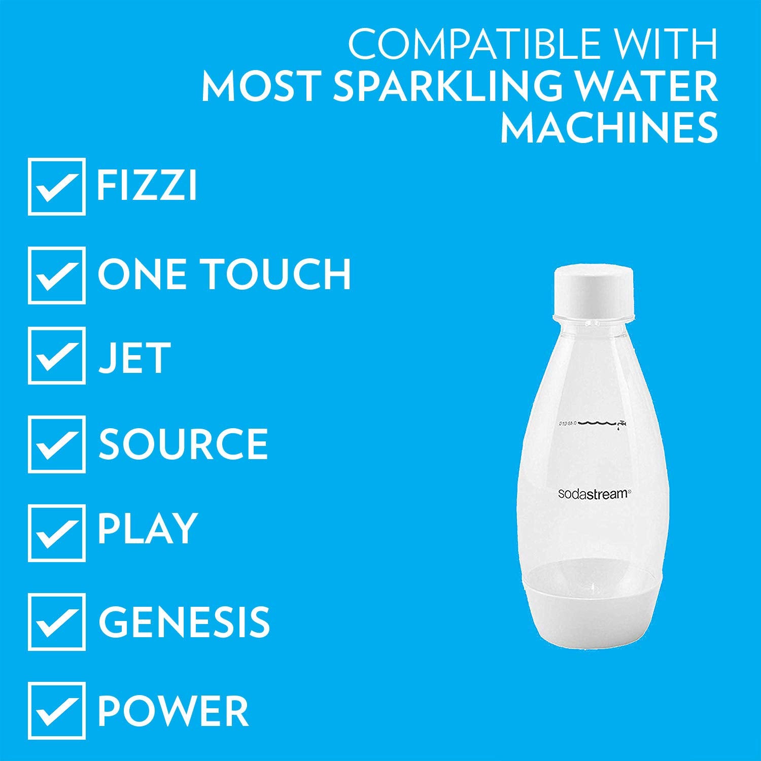 Sodastream .5L Slim White Carbonating Bottles Twin Pack