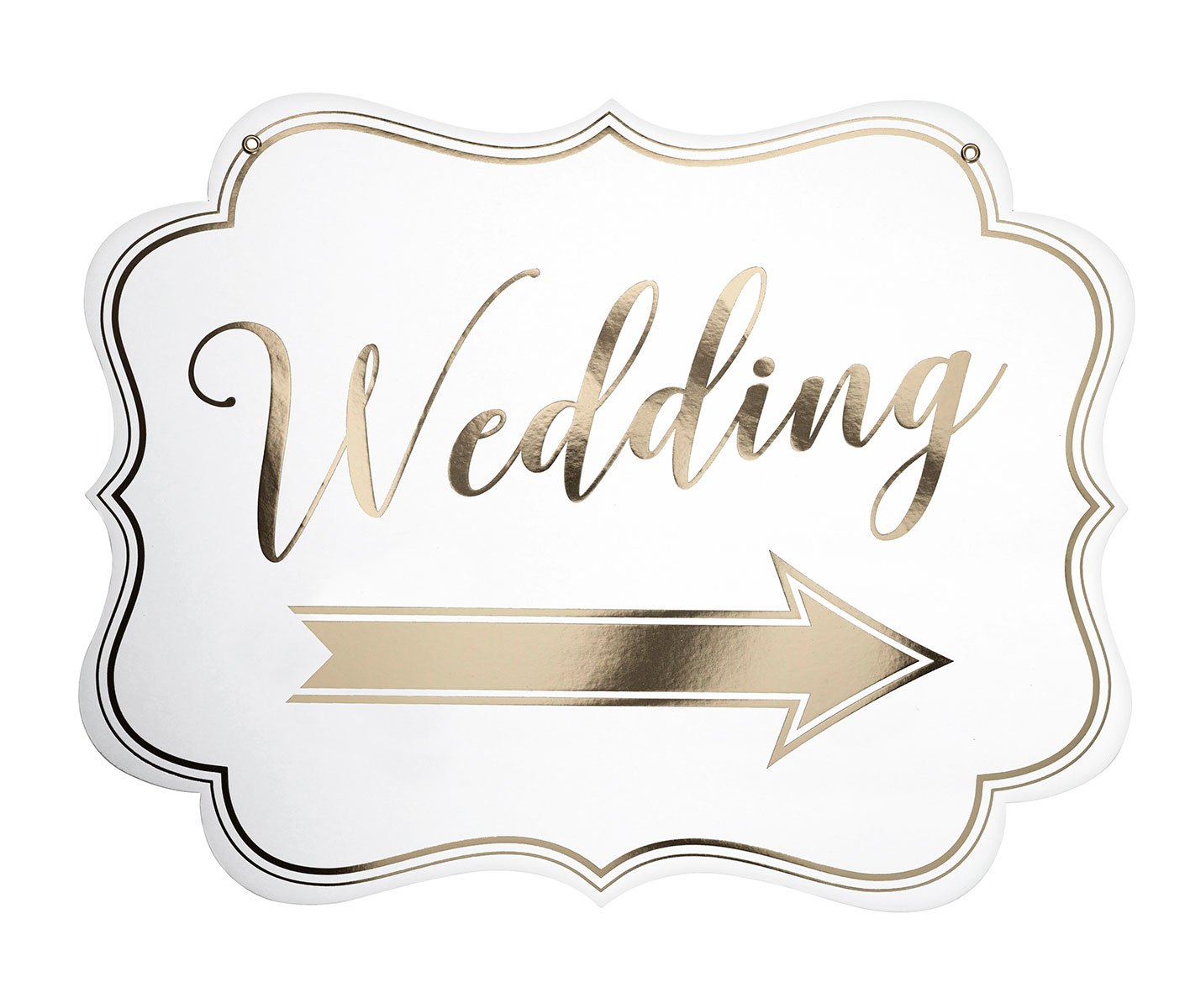 Lillian Rose White Arrow Wedding Sign, Gold