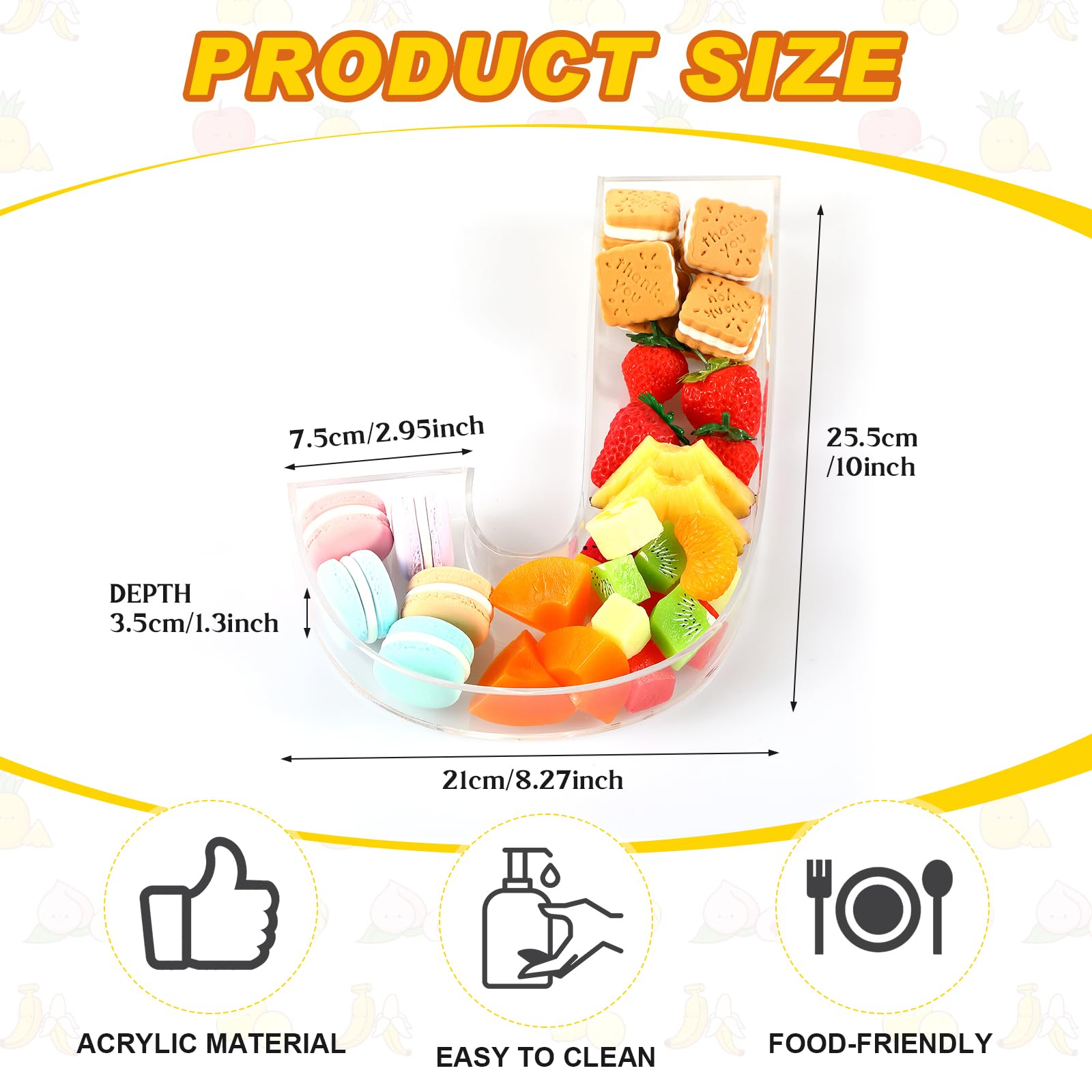 Uiifan 10   Acrylic Letter Box Form Tray Display Fillable Letter Charcuterie Box Acrylic Candy Dish for Birthday Party Reusable