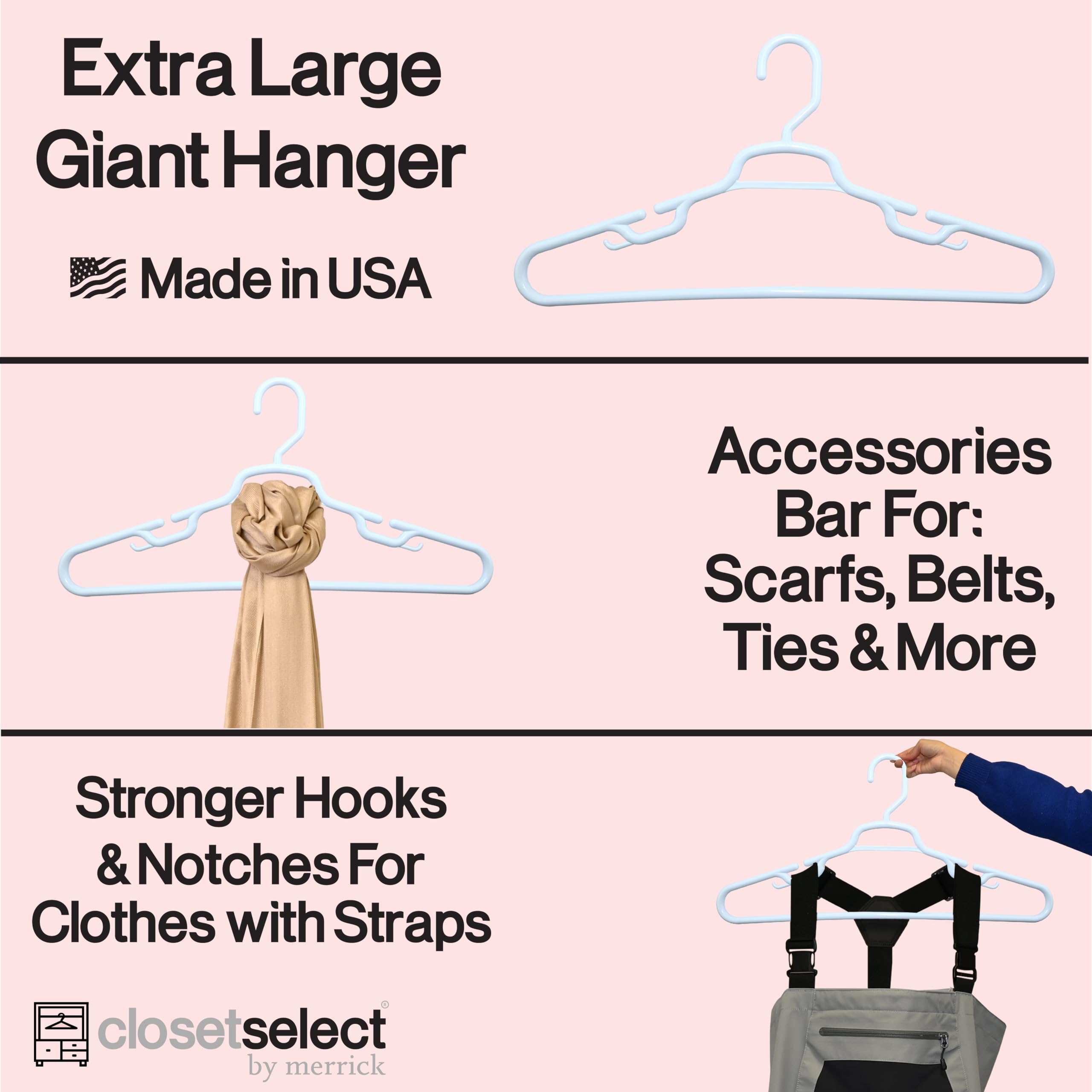 19'' Xl Plastic Hangers, Giant Heavy Duty Hanger, Merrick, Xl Hanger, 36