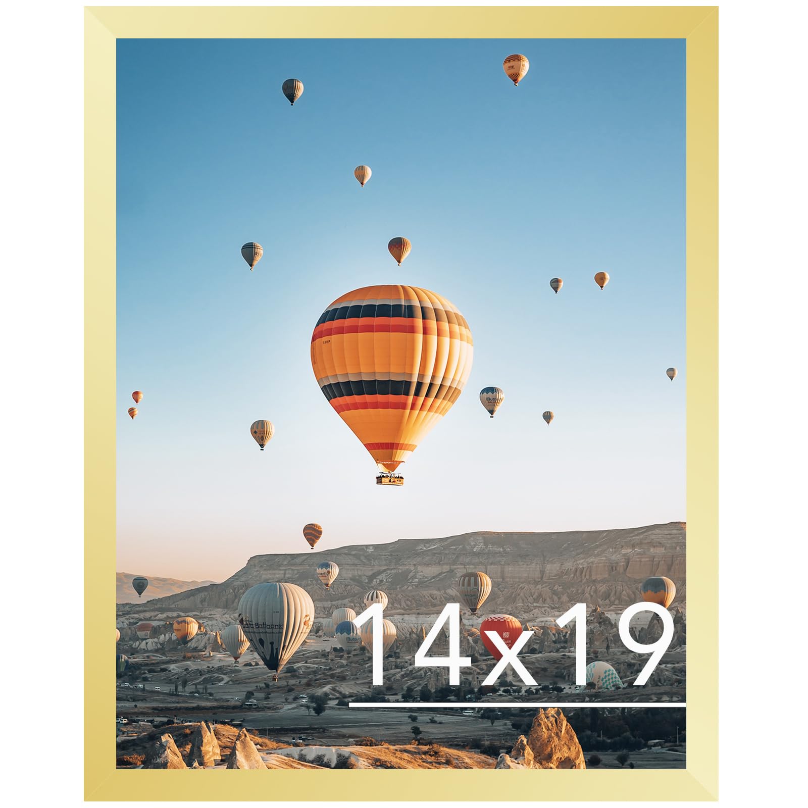 JCJMY 14x19 Picture Frame Gold for Poster Photo Picture, Horizontal and Vertical Formats for Wall Hanging, 14 x 19 Wall Gallery 