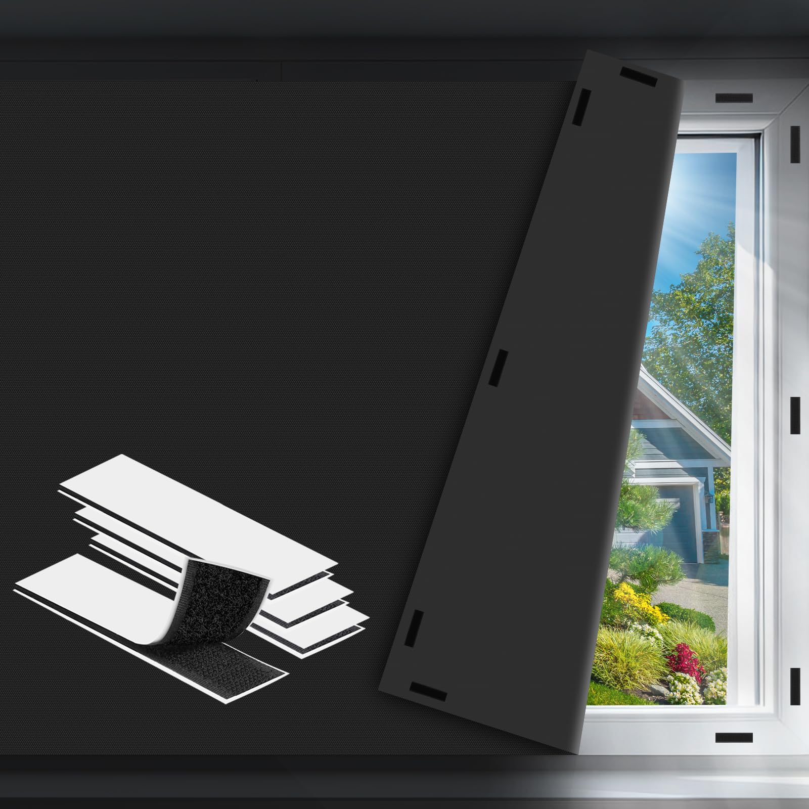 Blackout Curtains for Bedroom - 118 x 57 Portable Blackout Blinds Curtain for Any Windows -100% Blackout Shades Window Film -Tem