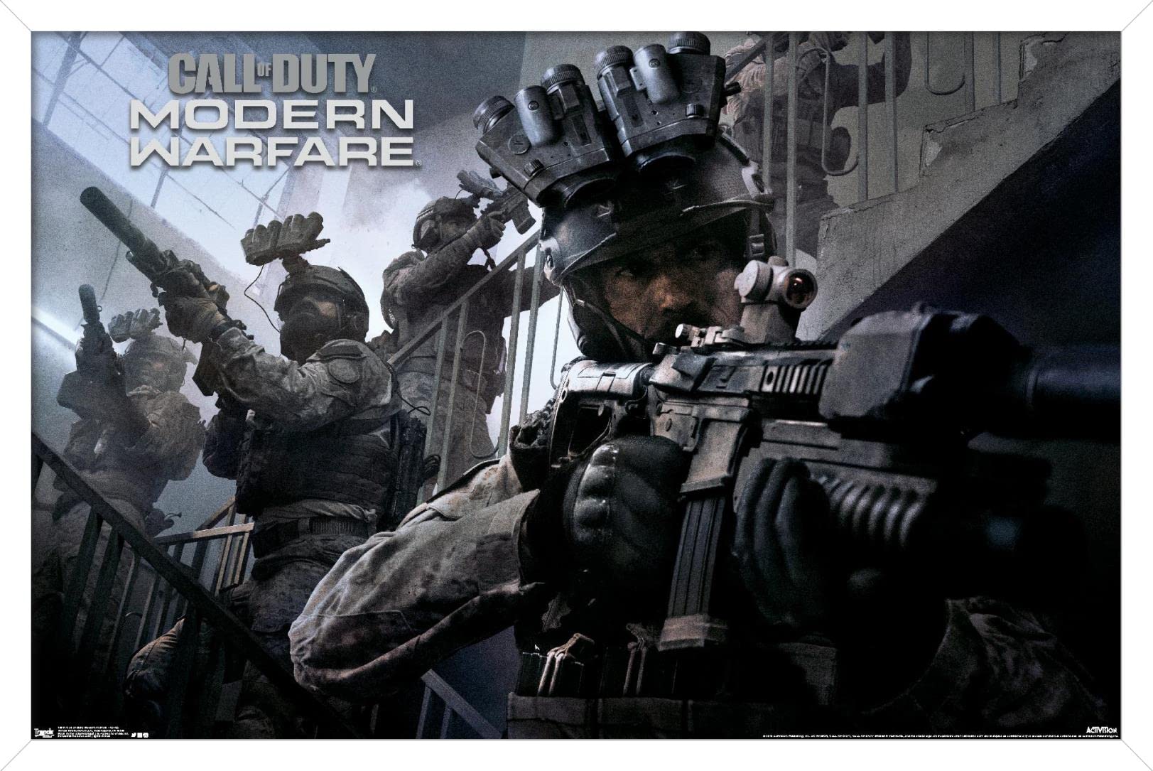 Trends International Call Of Duty: Modern Warfare - Co-Op Wall Poster, 14.725'' X 22.375'', White Framed Version