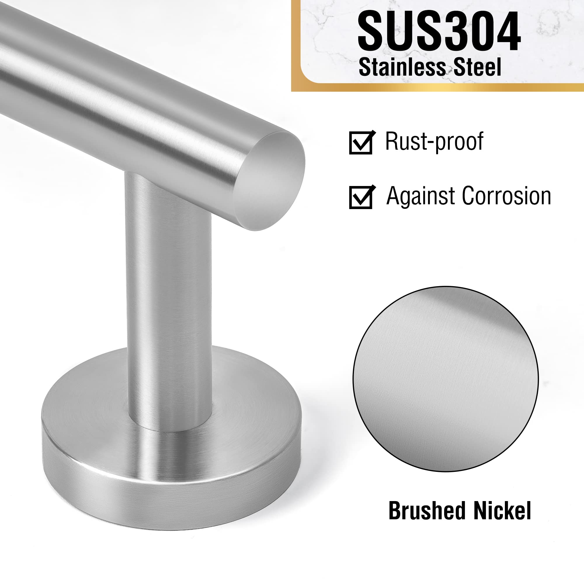 Hitslam Brushed Nickel 31.6 Inch Towel Bar For Bathroom, Sus304 Stainless Steel Bathroom Towel Rack Wall Mounted, Modern Home De