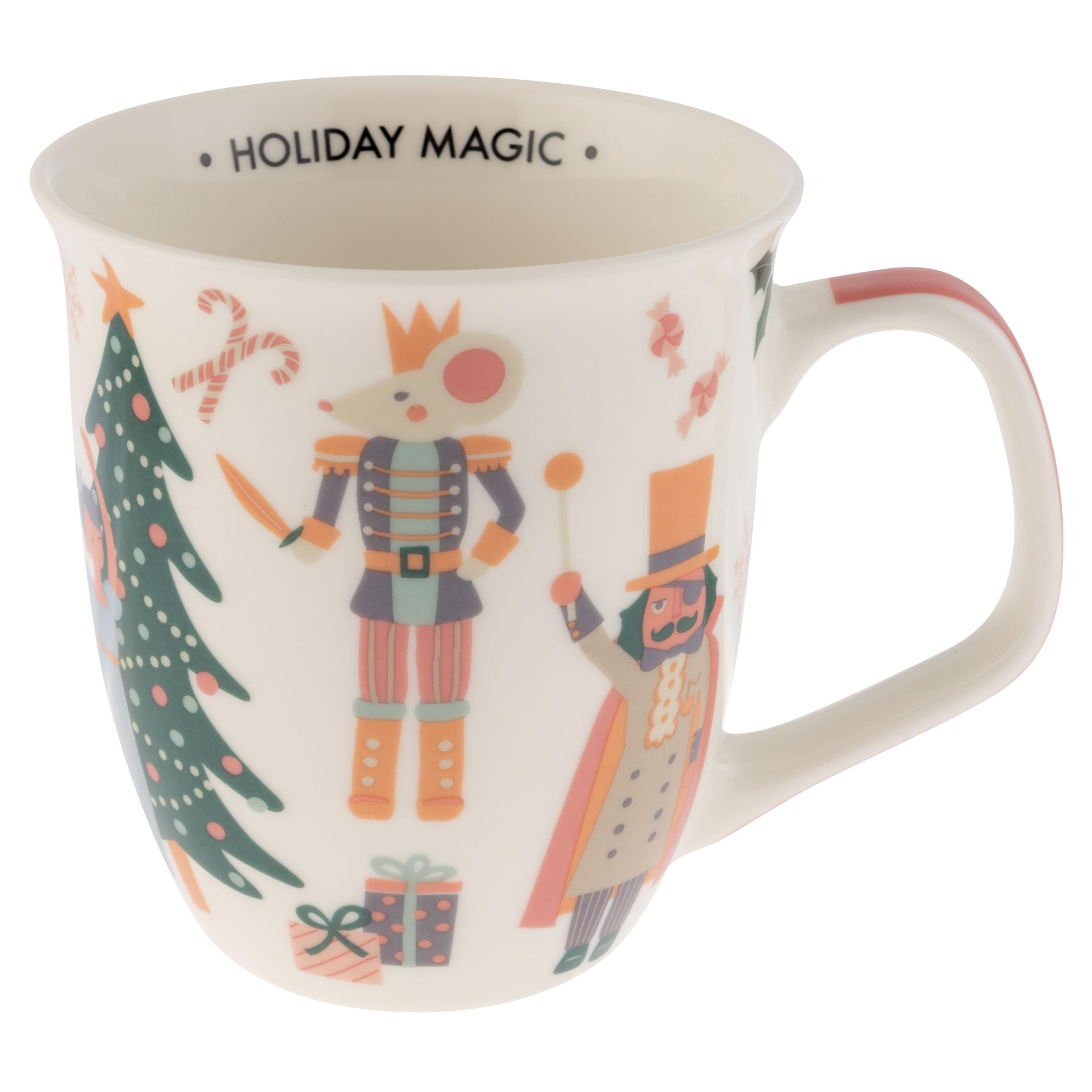 Karma, 16 oz Boho Holiday Mug  Cute Christmas Coffee and Tea Mug  Colorful Ceramic Coffee Mugs for Women and Men, Nutcracker