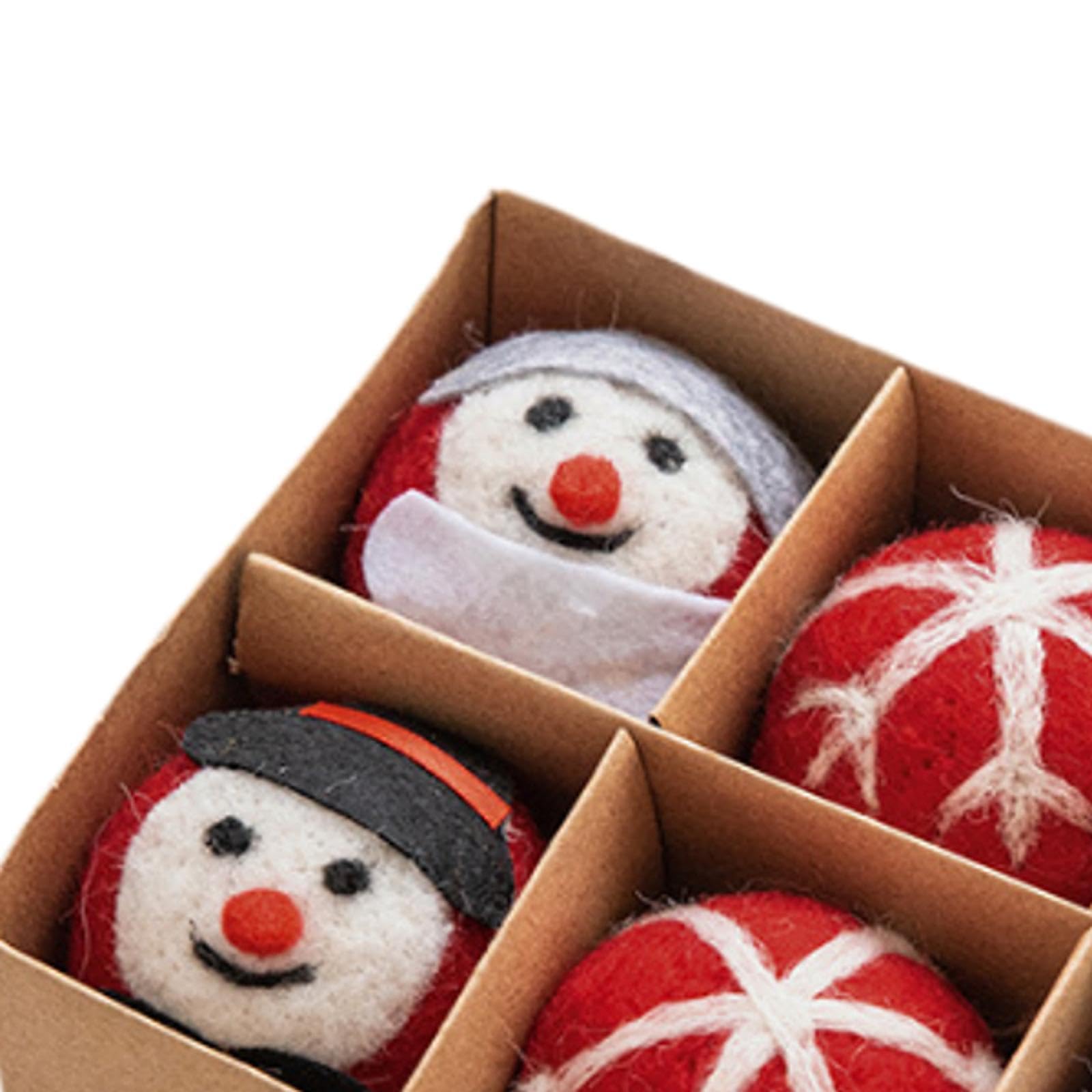 Luwecf 6X Christmas Ball Ornament Felt Ball Ornament Decorative Gifts Party Supplies Hanging Decoration for Holiday Housewarming