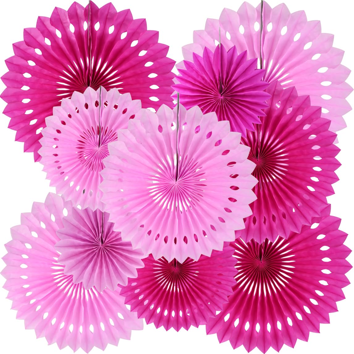 Beishida Hot Pink Combination Hanging Honeycomb Round Paper Fans Decoration Bachelorette Theme Tissue Paper Fan Garland For Brid