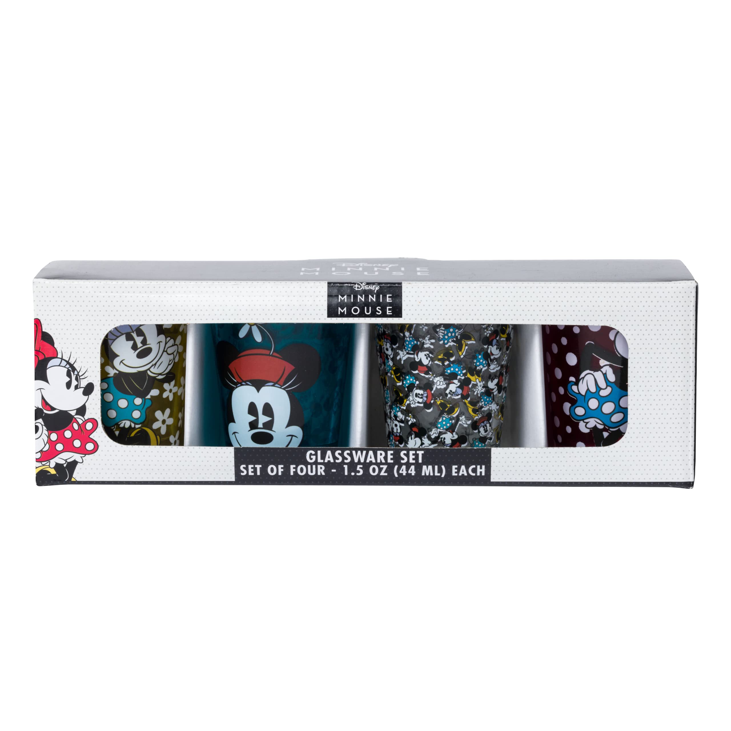 Disney Vintage Minnie Mouse 4 Piece 1.5oz Mini Glass Set