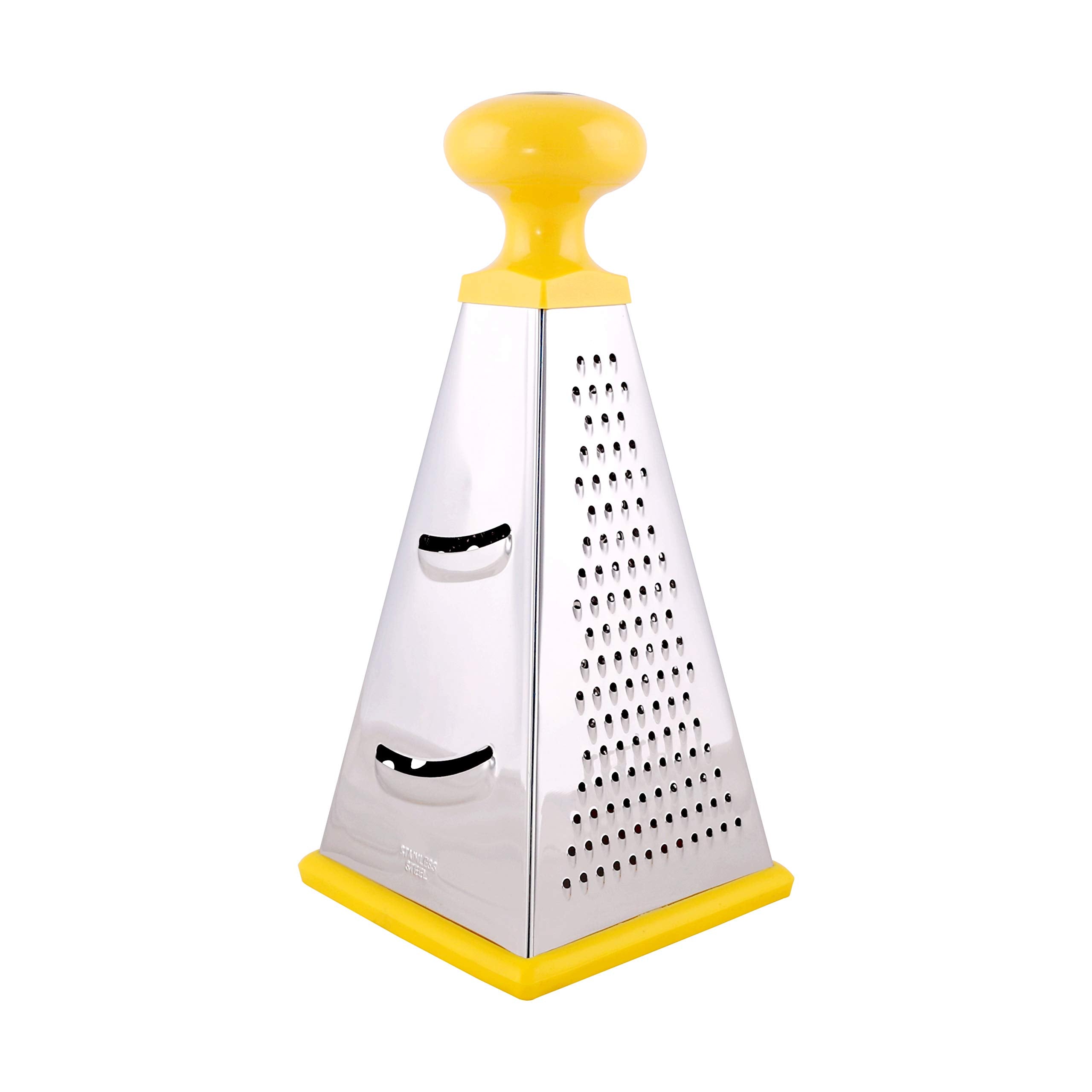 Classy Touch Stainless Steel, Plastic 4 In 1 Grater/Slicer, Yellow And Silver