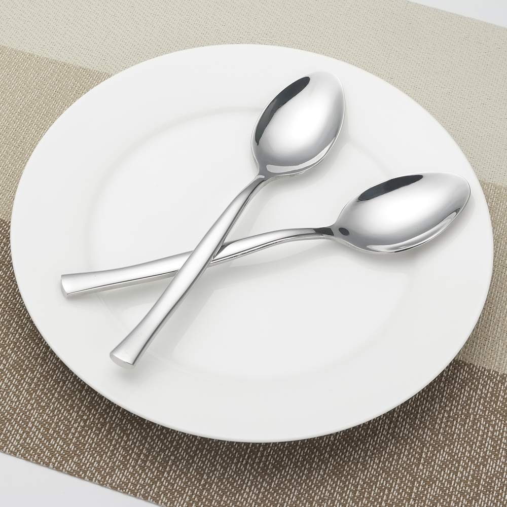 Qskely 12-Piece Dessert Spoons, Stainless Steel Small Spoon