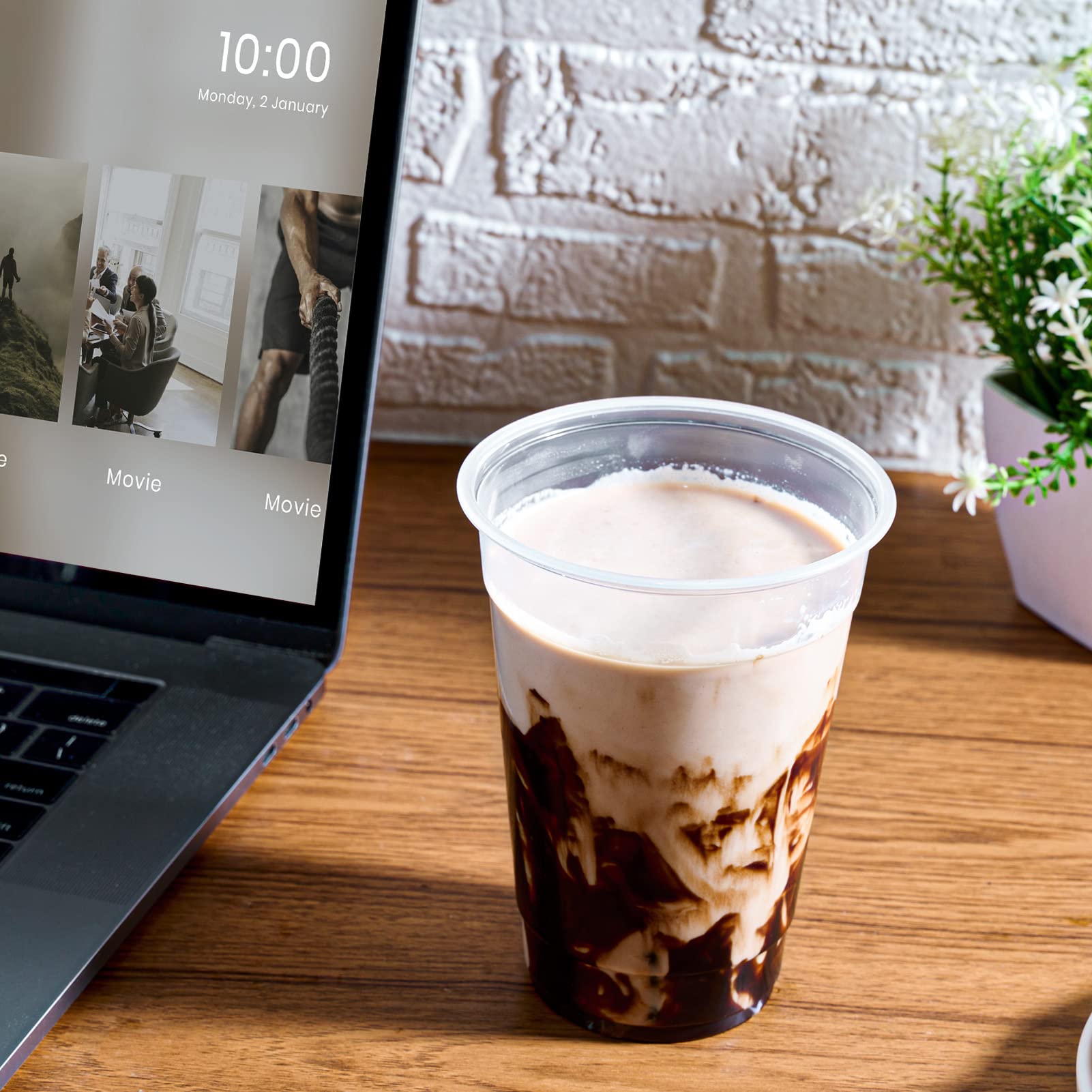 Focusline 300Pack 16 Oz Clear Plastic Cups Disposable, Plastic Clear Cups Disposable, Clear Plastic Drinking Cups For Water, Jui