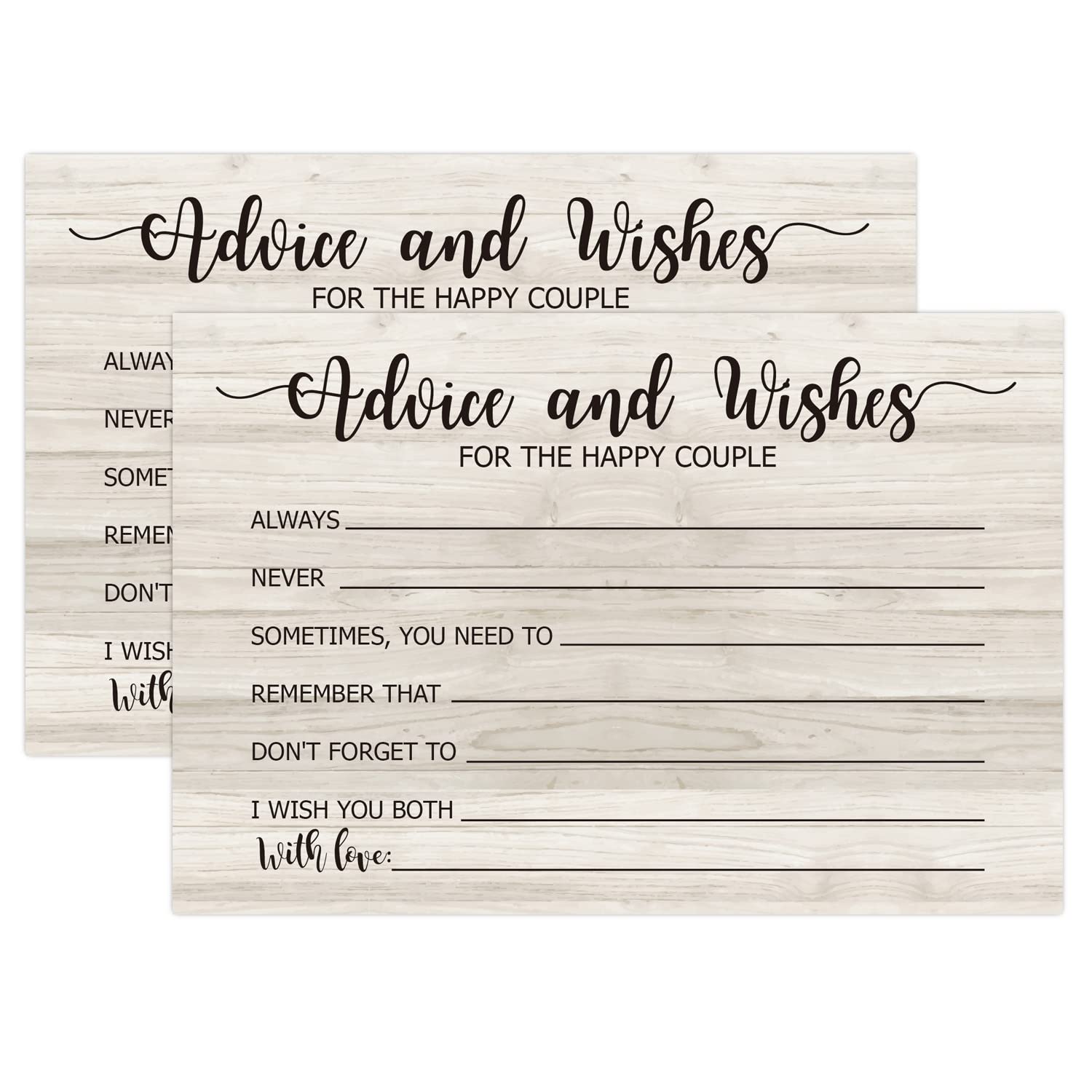 Farhtinanfx 50 Wedding Advice And Wishes Cards, For Bride And Groom Weddings, Brida Shower Activity, Advice And Wishes For The H