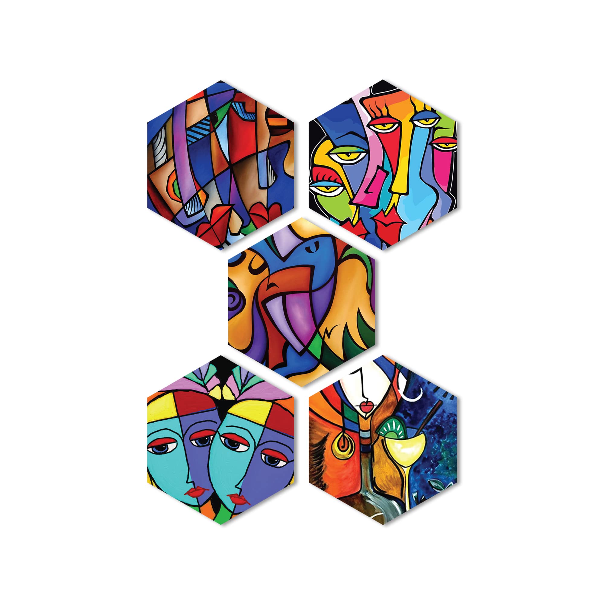 Rag28 Wooden Wall Decor Set Of 5 | Home Decor Items | Wall Decor -Spx-10