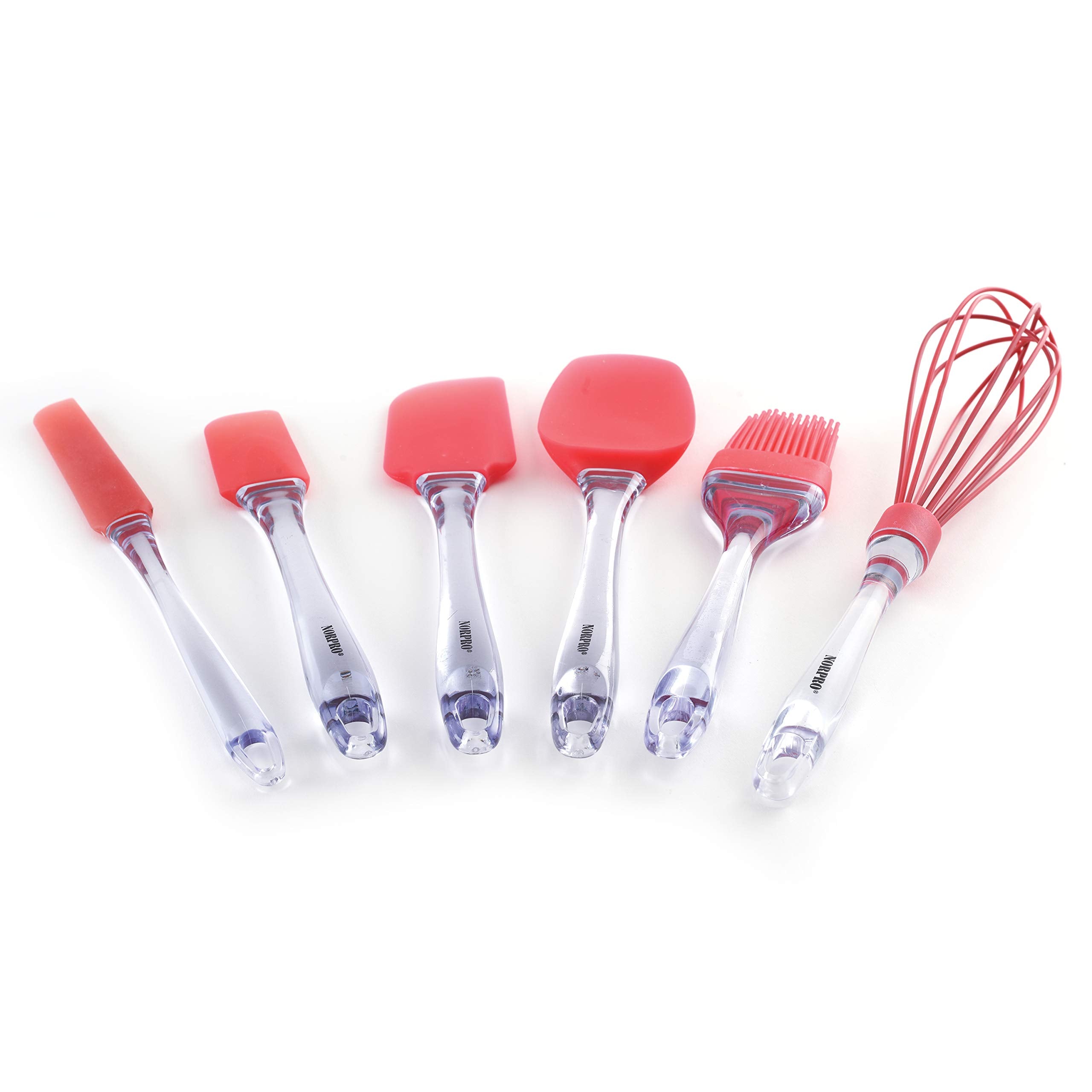 Norpro Silicone Jar/Icing Spatula, Red, 10.5In/26.5Cm, As Shown