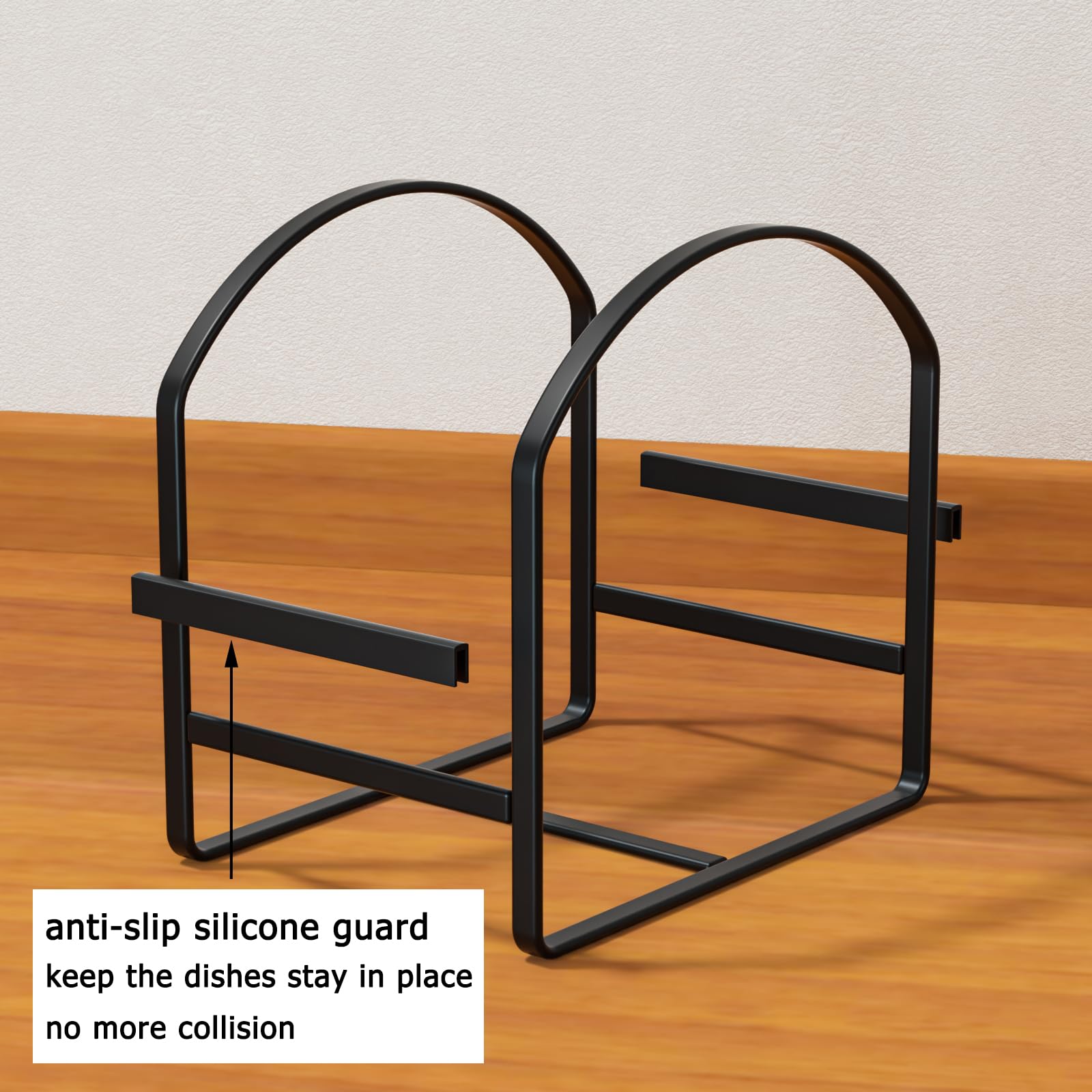 Linfidite 2 Pack Plate Holder Organizer Large Dish Storage Rack Upright Cabinet Dish Drying Racks Metal Dish Racks Stand For Cup