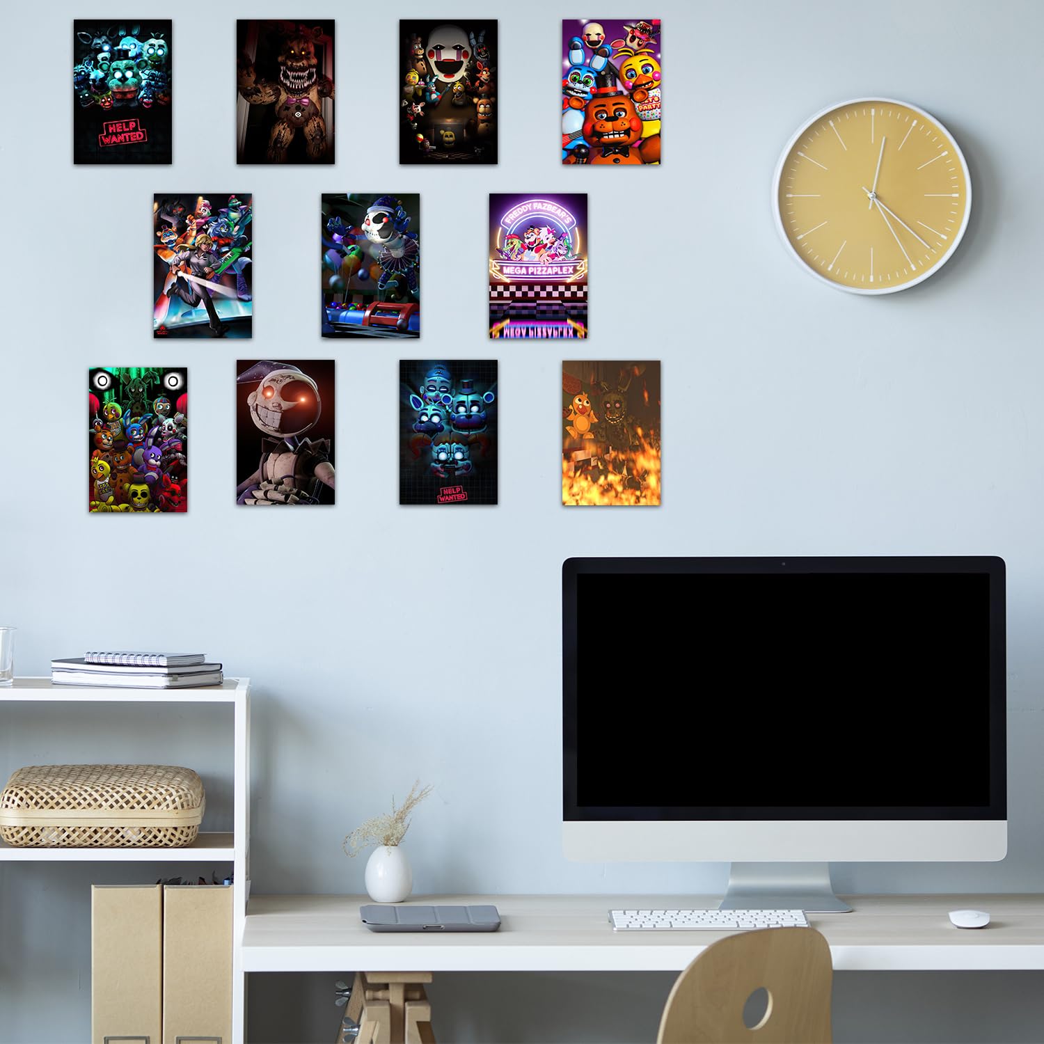 Pounchi Horror Game Poster Wall Collage Set (50 Pcs 4 X 6 Inch With Glue Dots) Hd Aesthetic Posters Prints Of Video Game Artwork