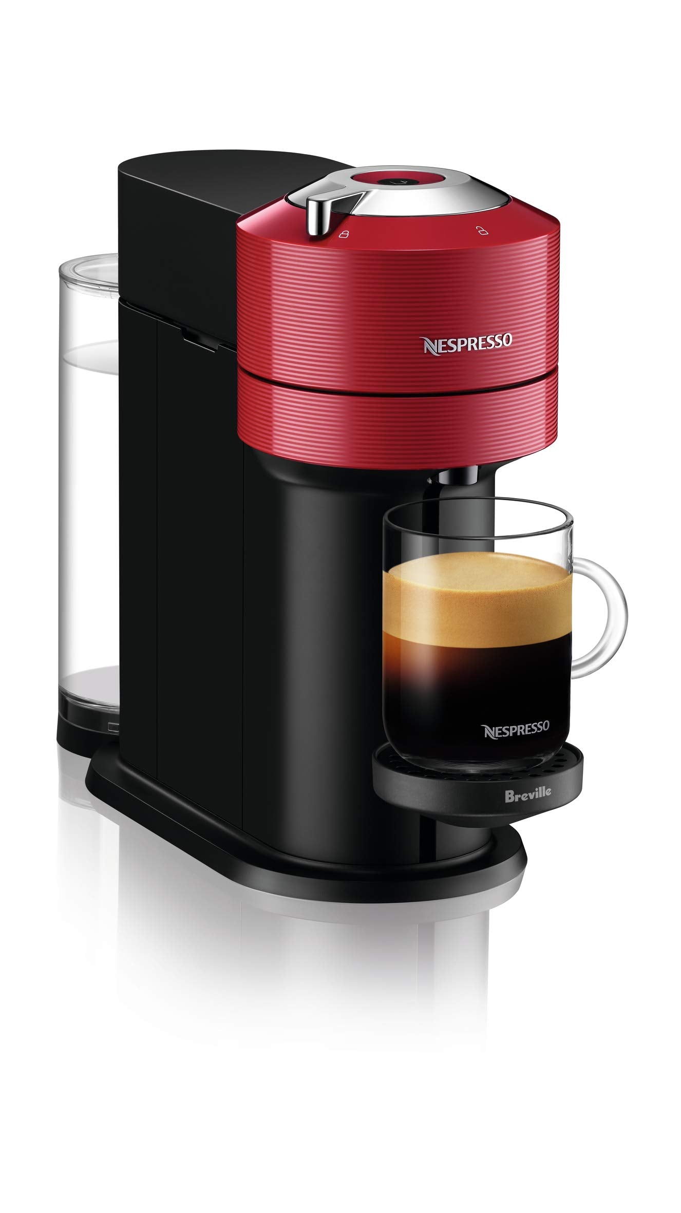 Nespresso Vertuo Next Coffee And Espresso Machine By Breville With Milk Frother, 1.1 Liters, Cherry