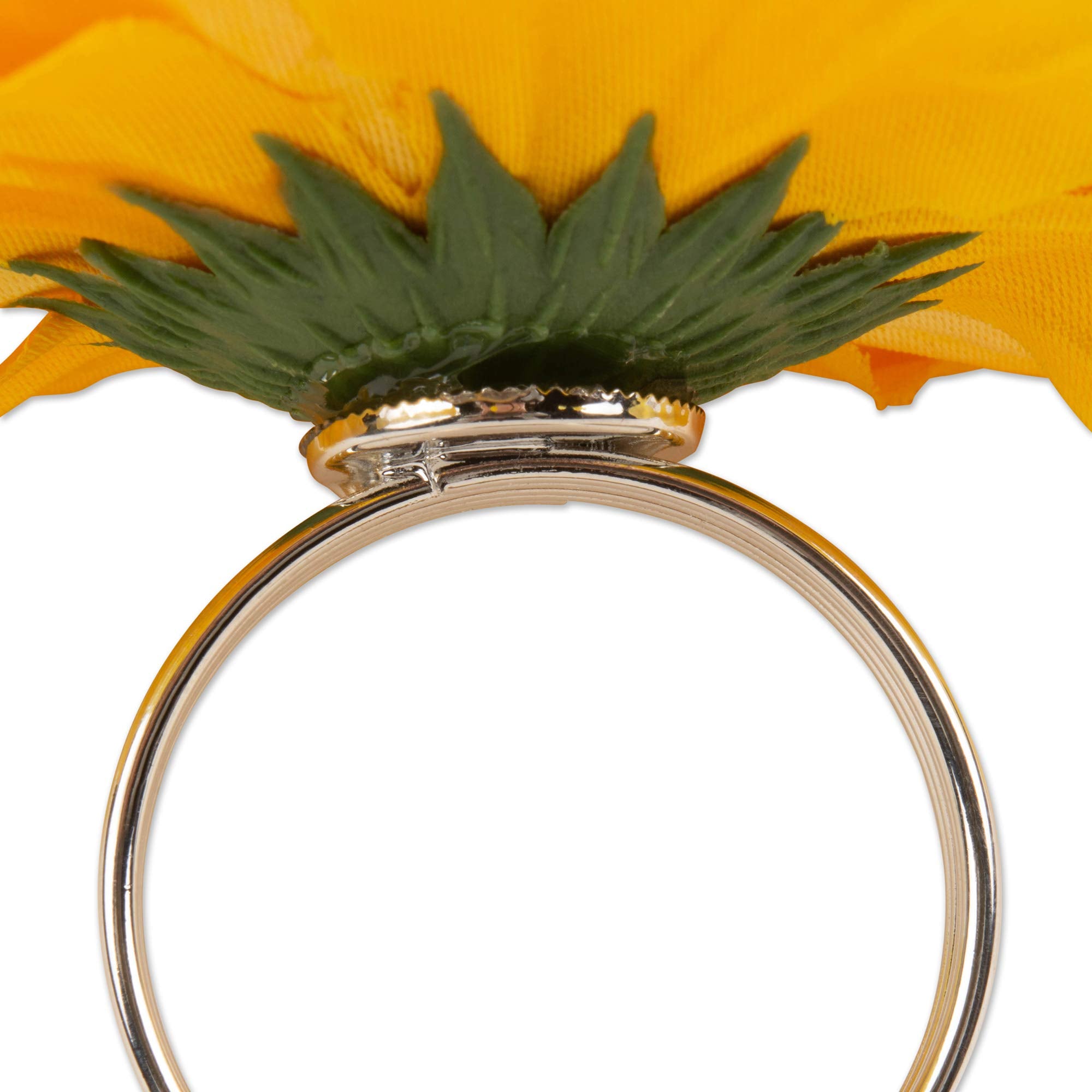 DII Peony Napkin Ring Et/4 Yellow