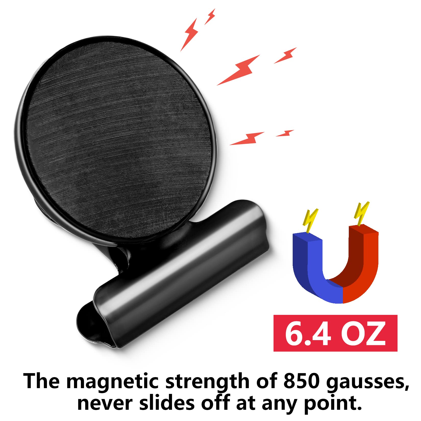 6 Pack Refrigerator Magnets Fridge Black Magnets For Fridge Magnetic Clips For Whiteboard Fridge Magnet For Home And Office List