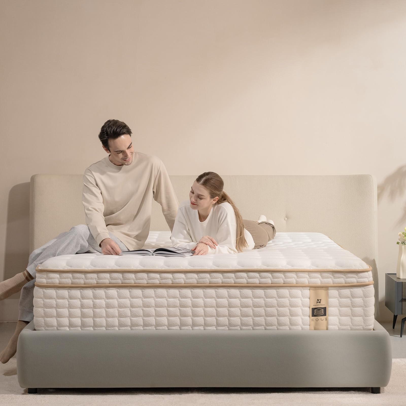 Queen Mattress,12 Inch Queen Size Mattresses In A Box,Medium Firm Queen Hybrid Mattress,With Memory Foam And Individual Pocket S