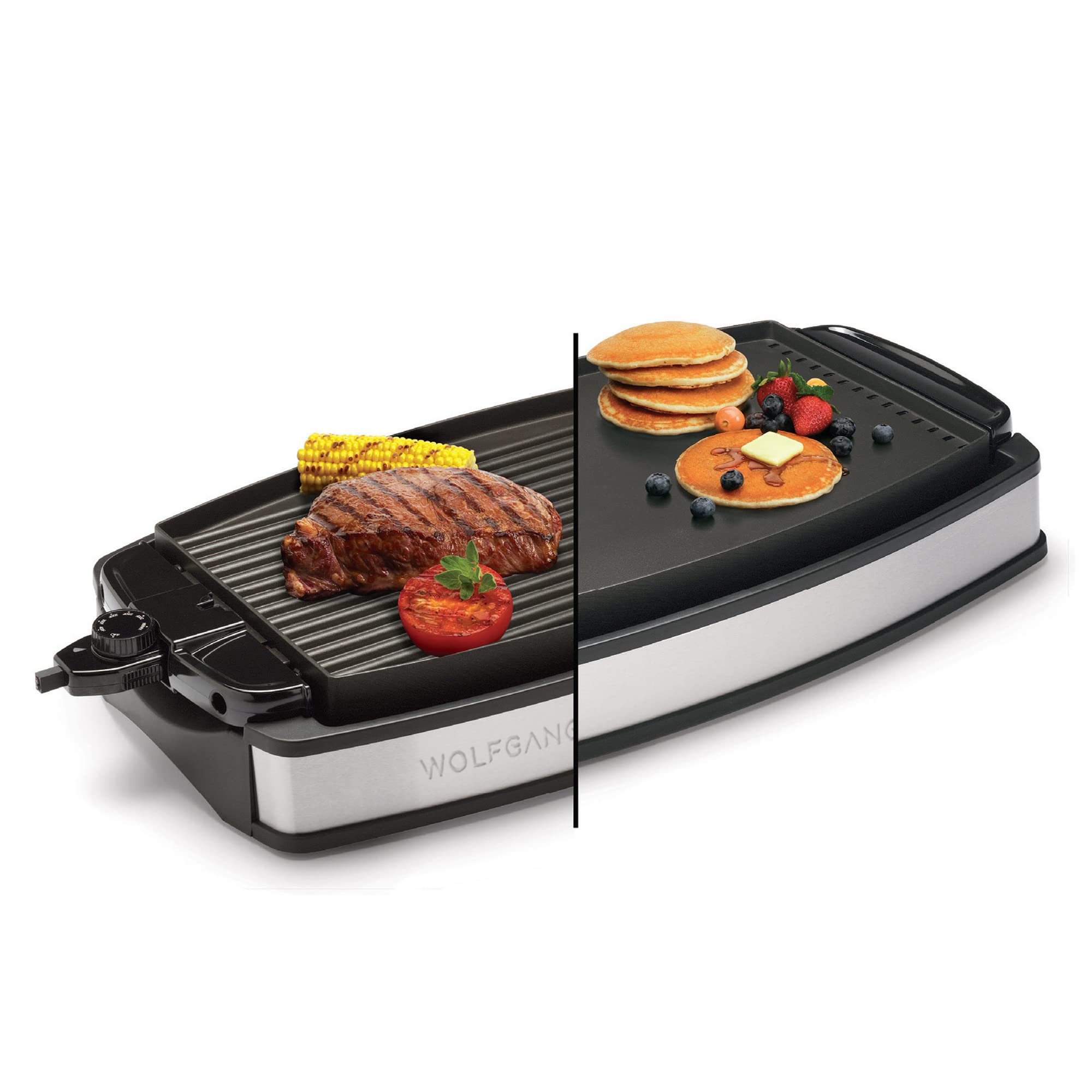 Wolfgang Puck Xl Reversible Grill Griddle, Oversized Removable Cooking Plate, Nonstick Coating, Dishwasher Safe, Heats Up To 400