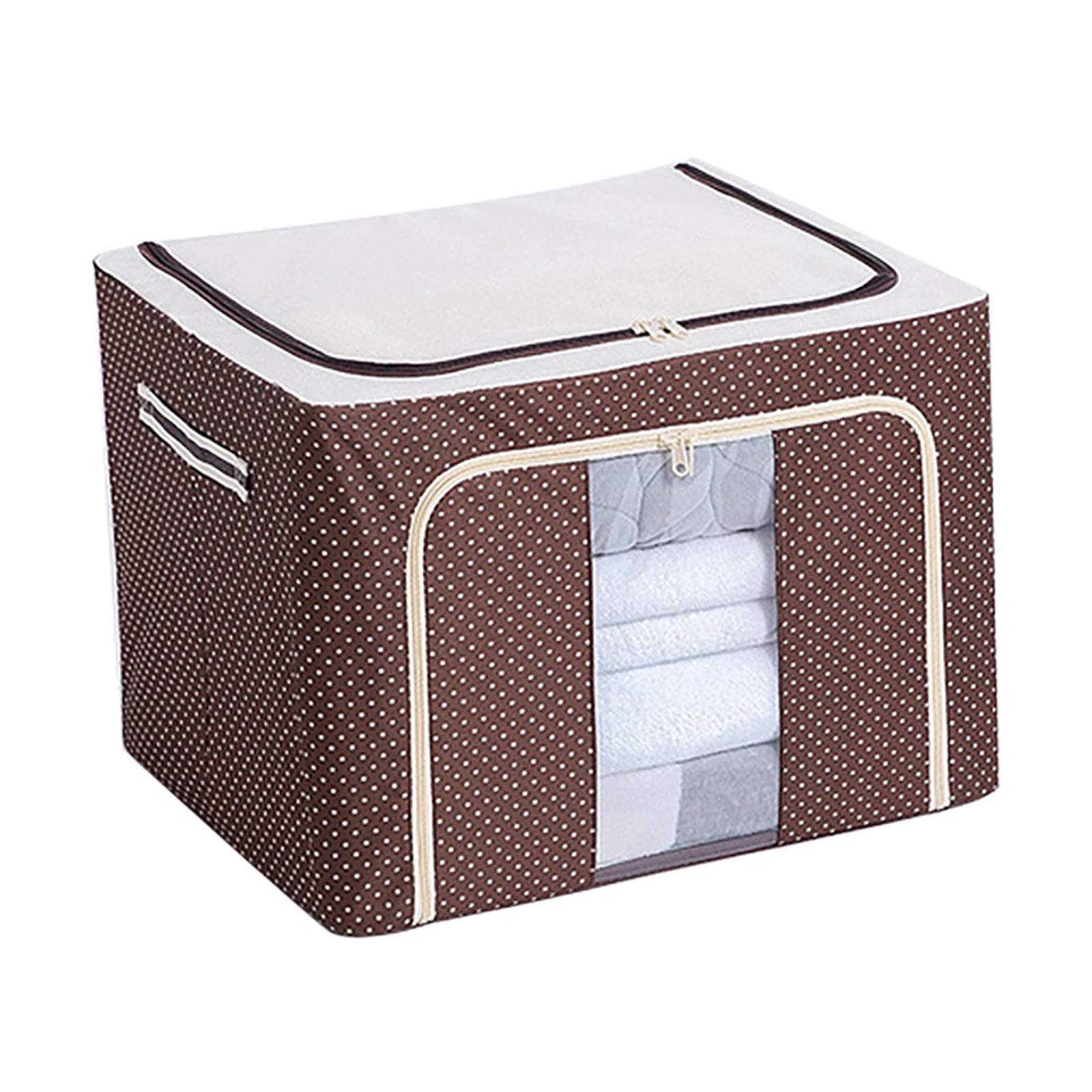 Homefast Large Capacity Clothes Case Folding NonWoven Storage Cloth Box Quilt Blanket Holder Zipper Bag Home Closet Organizer