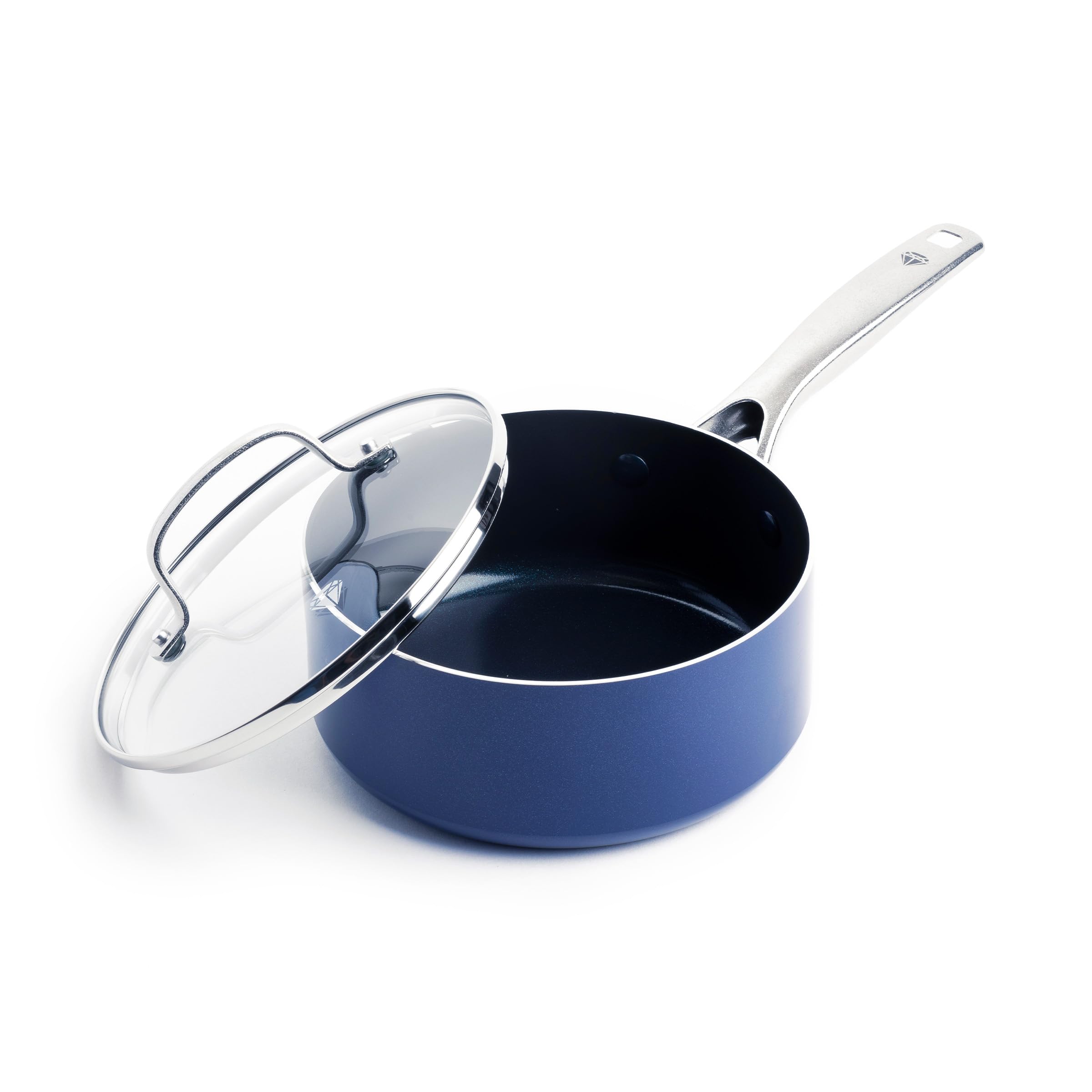 Blue Diamond Cookware 2Qt Saucepan Pot With Lid, Diamond Infused Ceramic Nonstick, Pfas And Pfoa-Free, Dishwasher Safe, Oven Saf