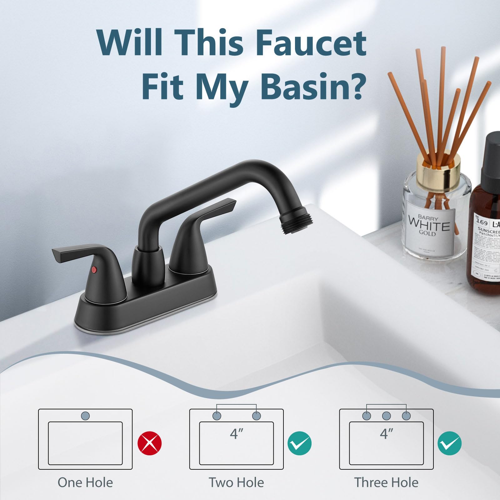 Aolemi Utility Laundry Sink Faucet,4 Inch Centerest Laundry Faucets For Utility Sink,Laundry & Utility Room Sink Faucet,With Swi